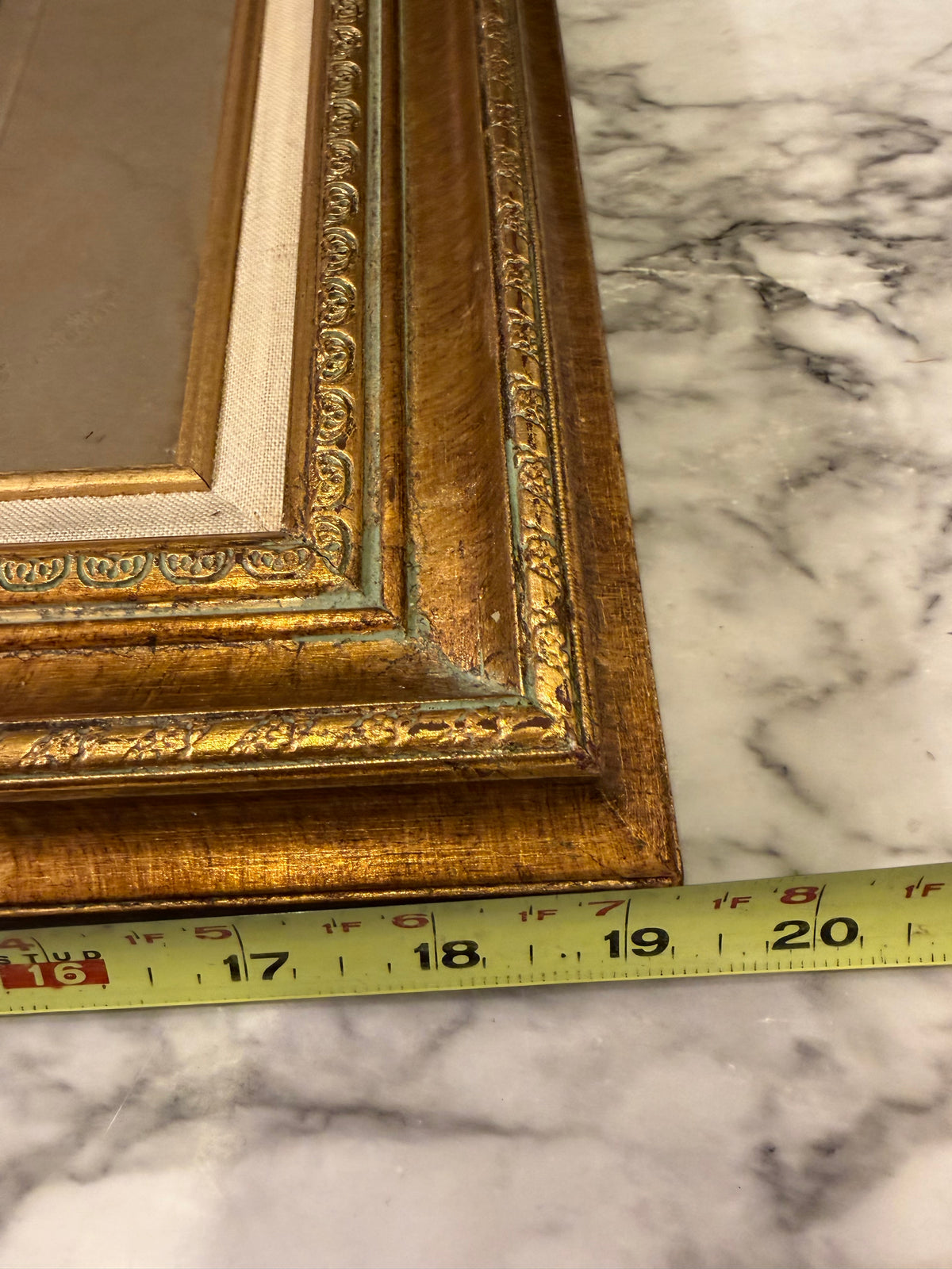 19.5 x 16.5 Gold Ornate Frame with Antique Family Photo