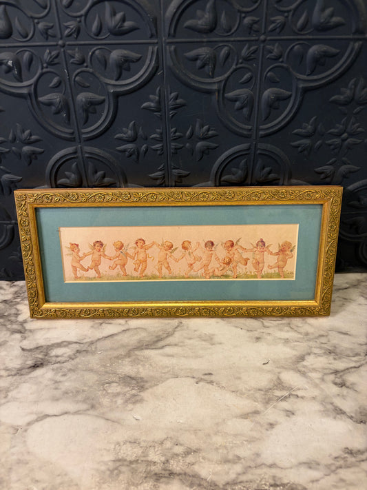 Cherub Print in Gold Frame