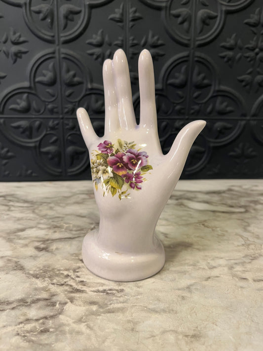 Porcelain Hand with Purple flowers