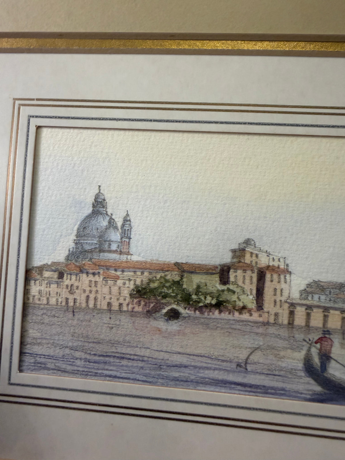 Original Watercolor of Venice Framed
