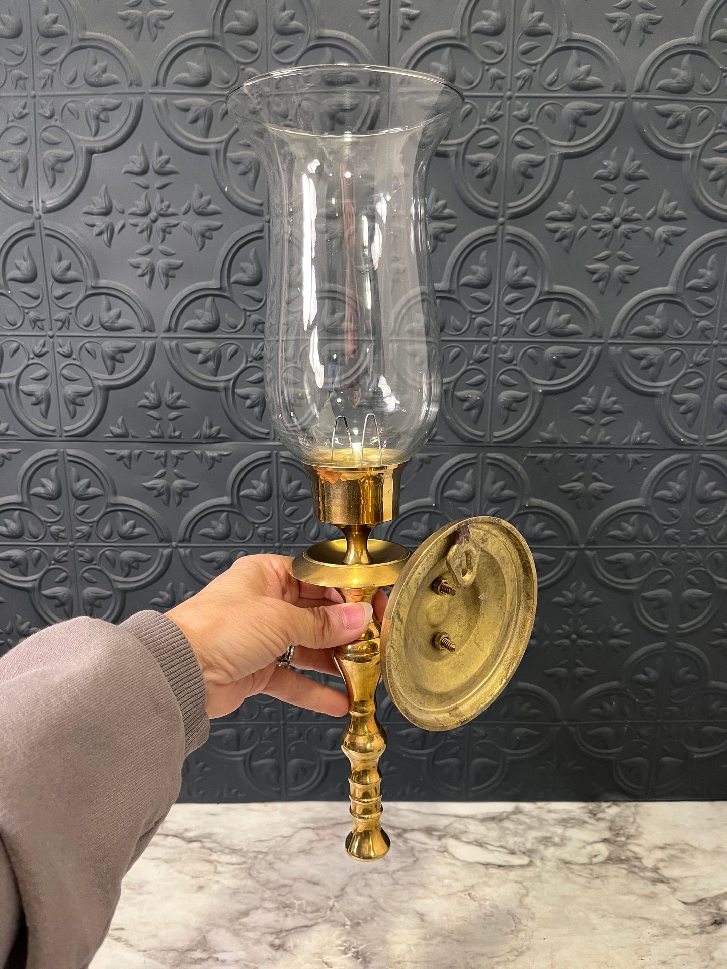 Hurricane Brass Wall Sconce