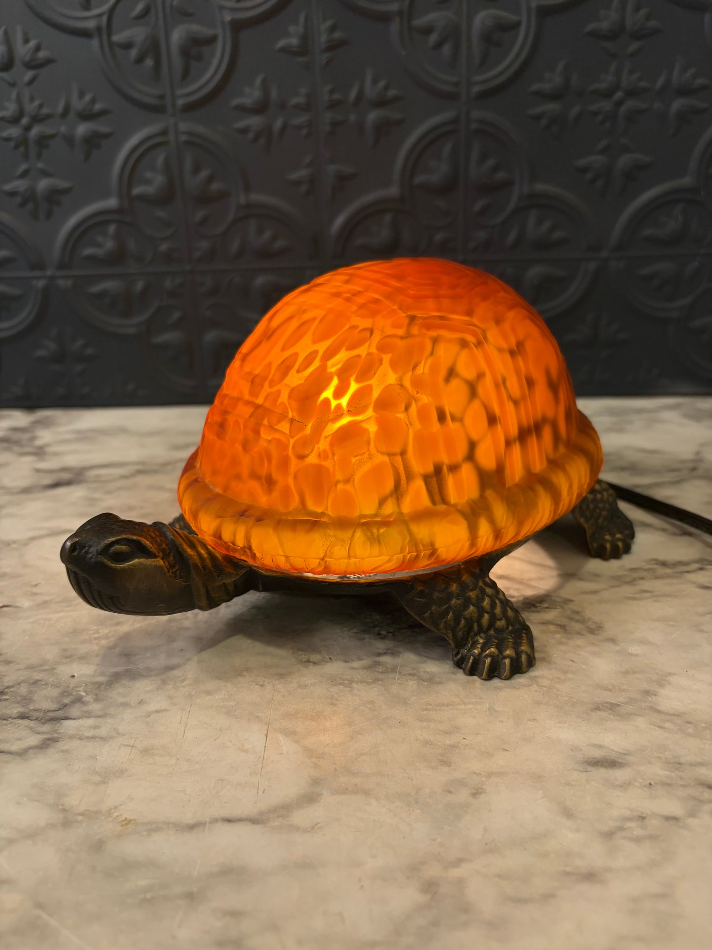 Turtle Lamp with Amber Shell