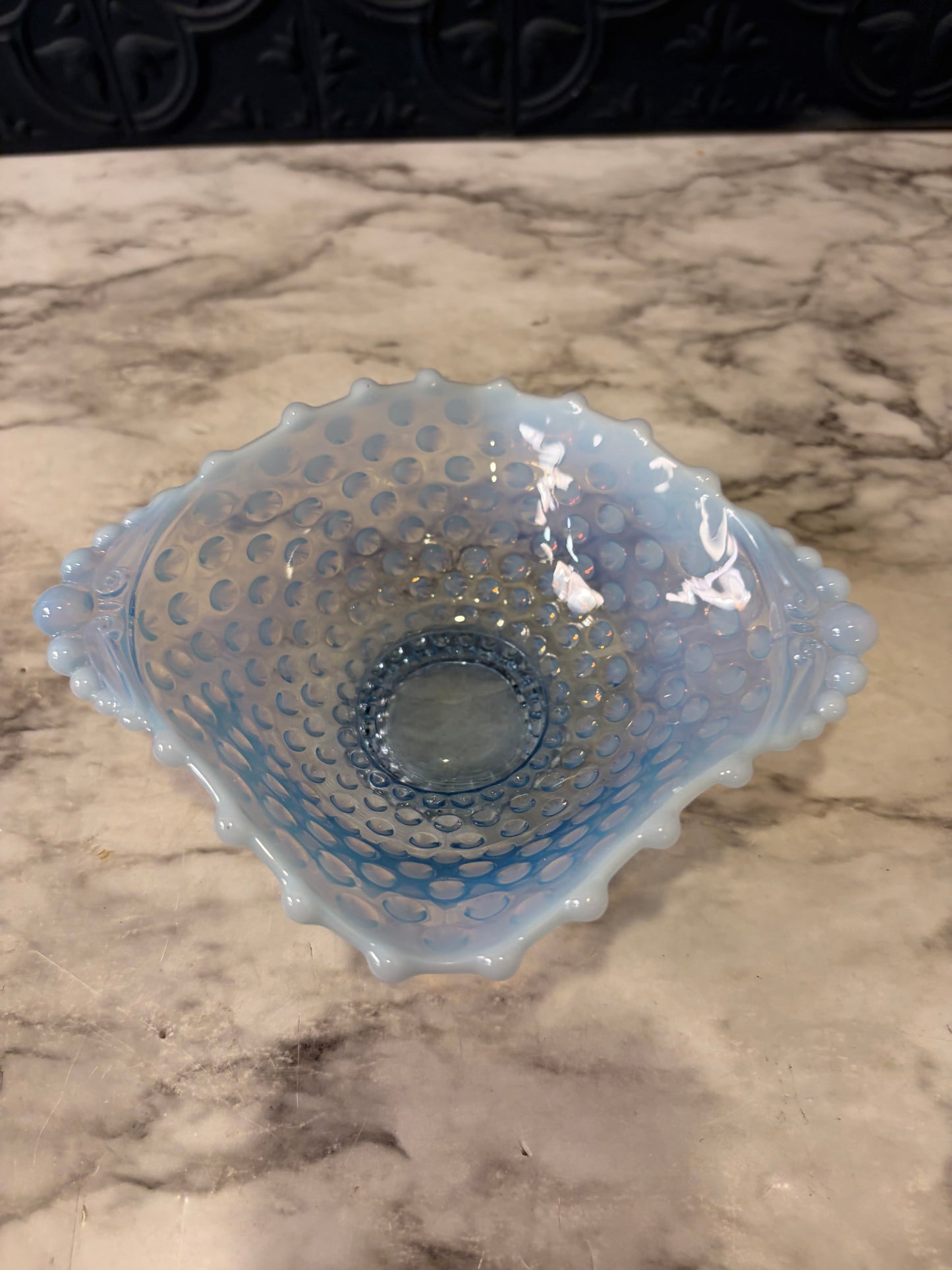 Hobnail Opalescent Blue Dish