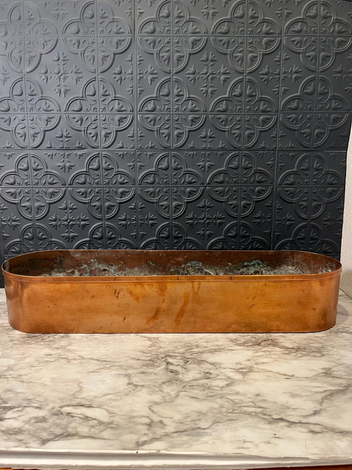 Long Copper Oval Planter