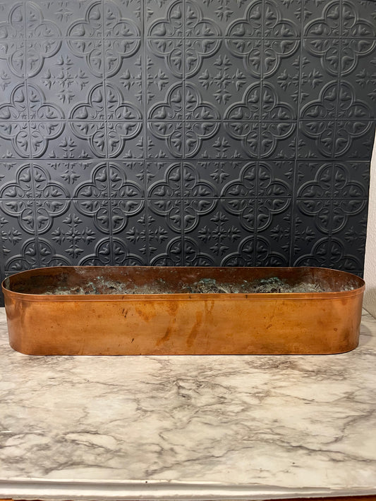 Long Copper Oval Planter