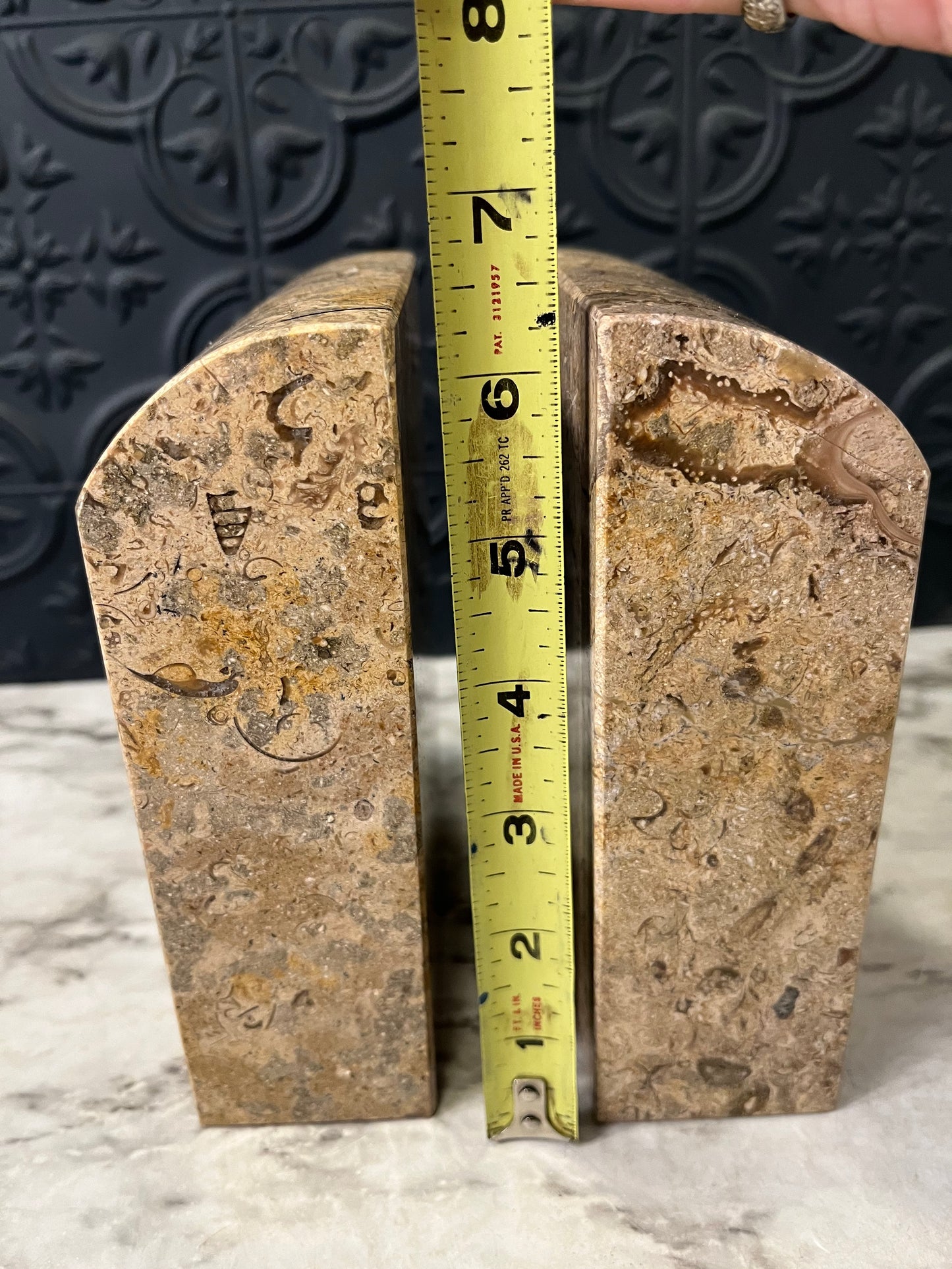 Fossilized Stone bookends Set of 2