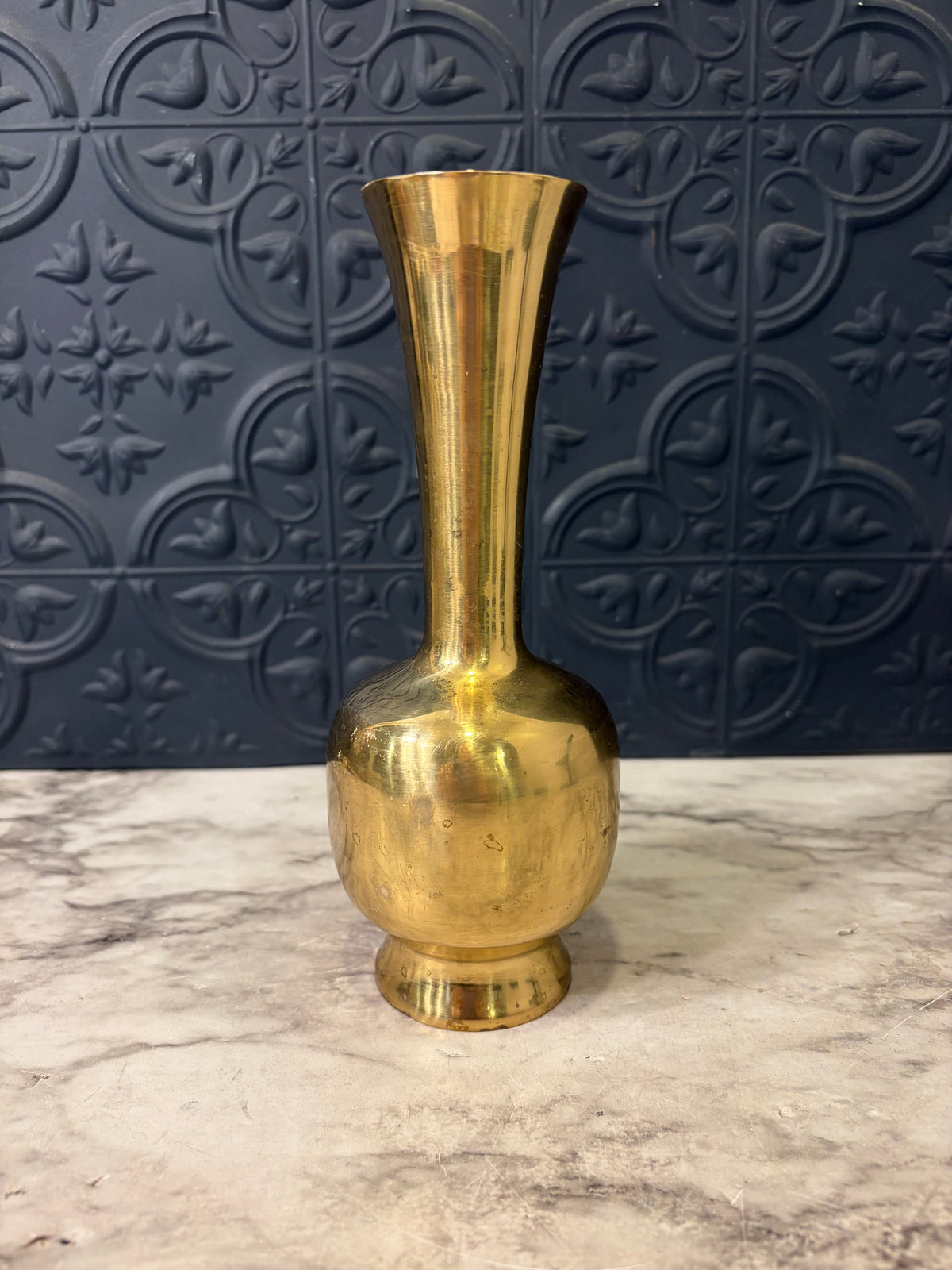 7.25" Fluted Brass Vase