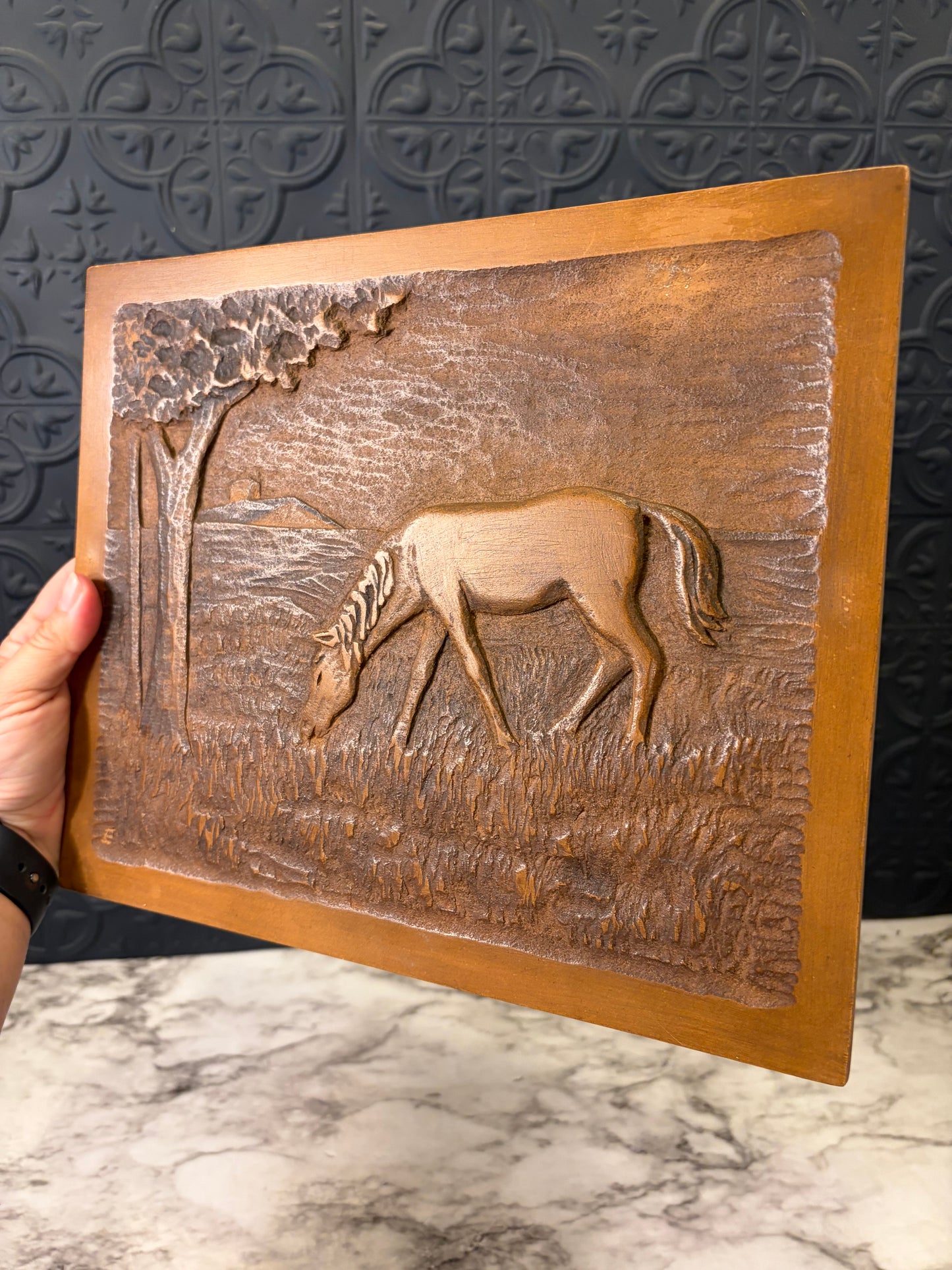 Resin Relief Plaque of Horse
