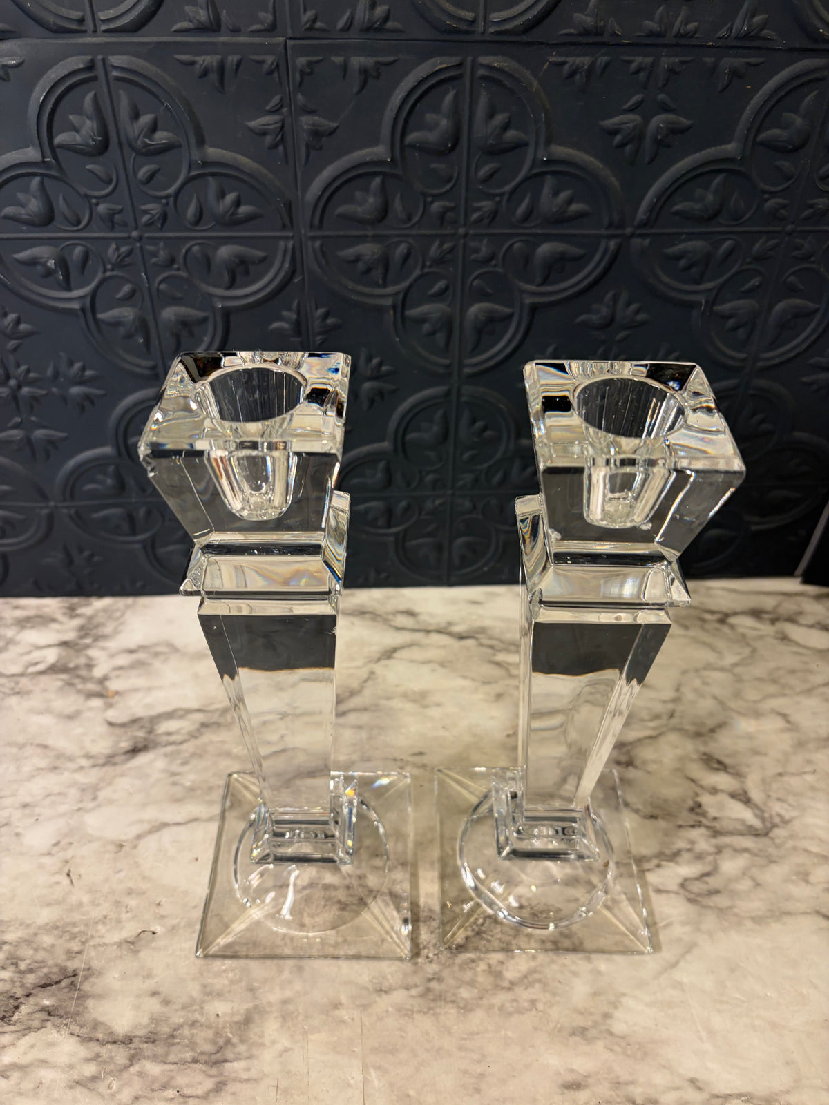 Shannon Crystal Candlestick Set AS IS