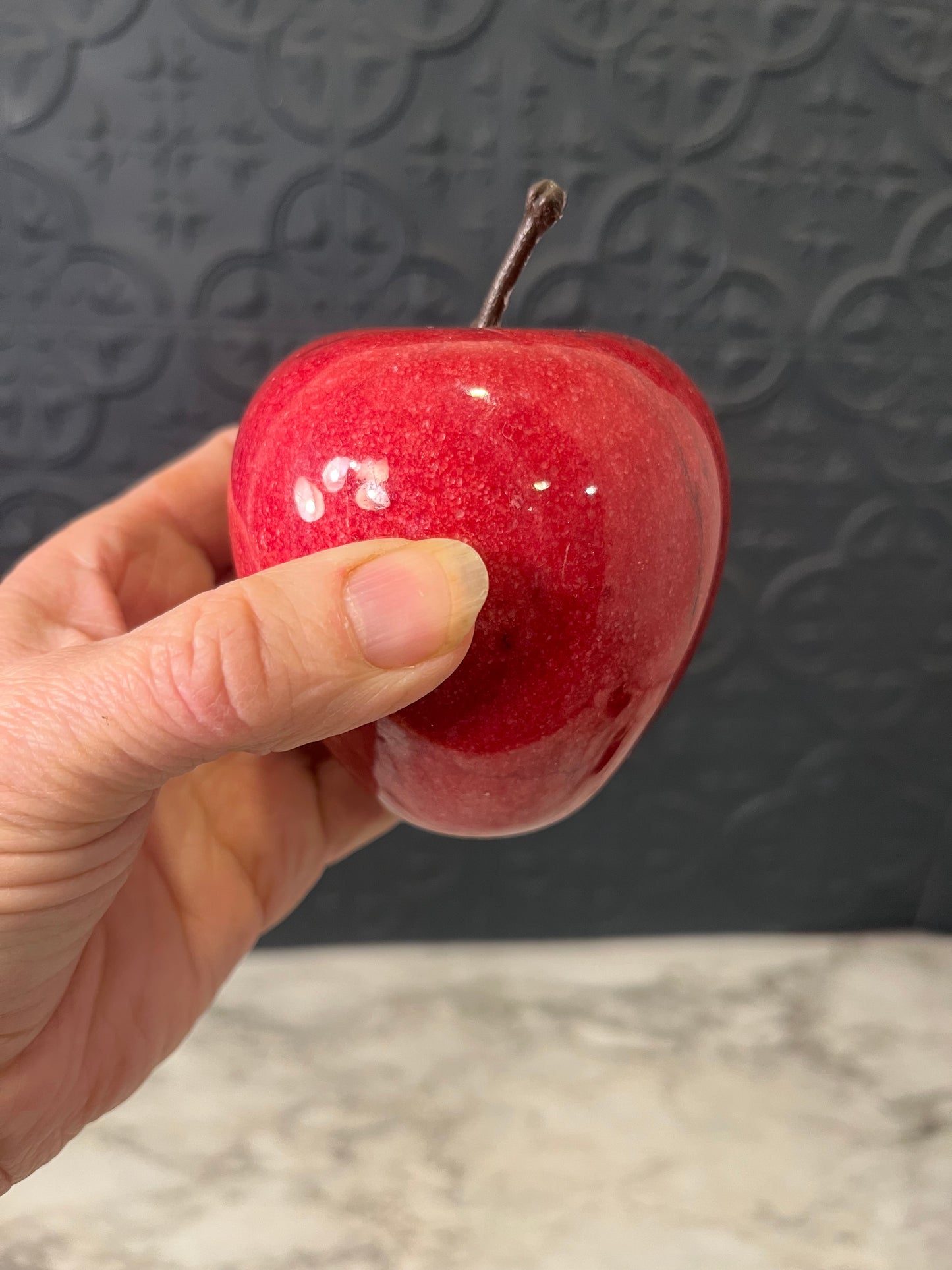 Red Apple Marble Paperweight