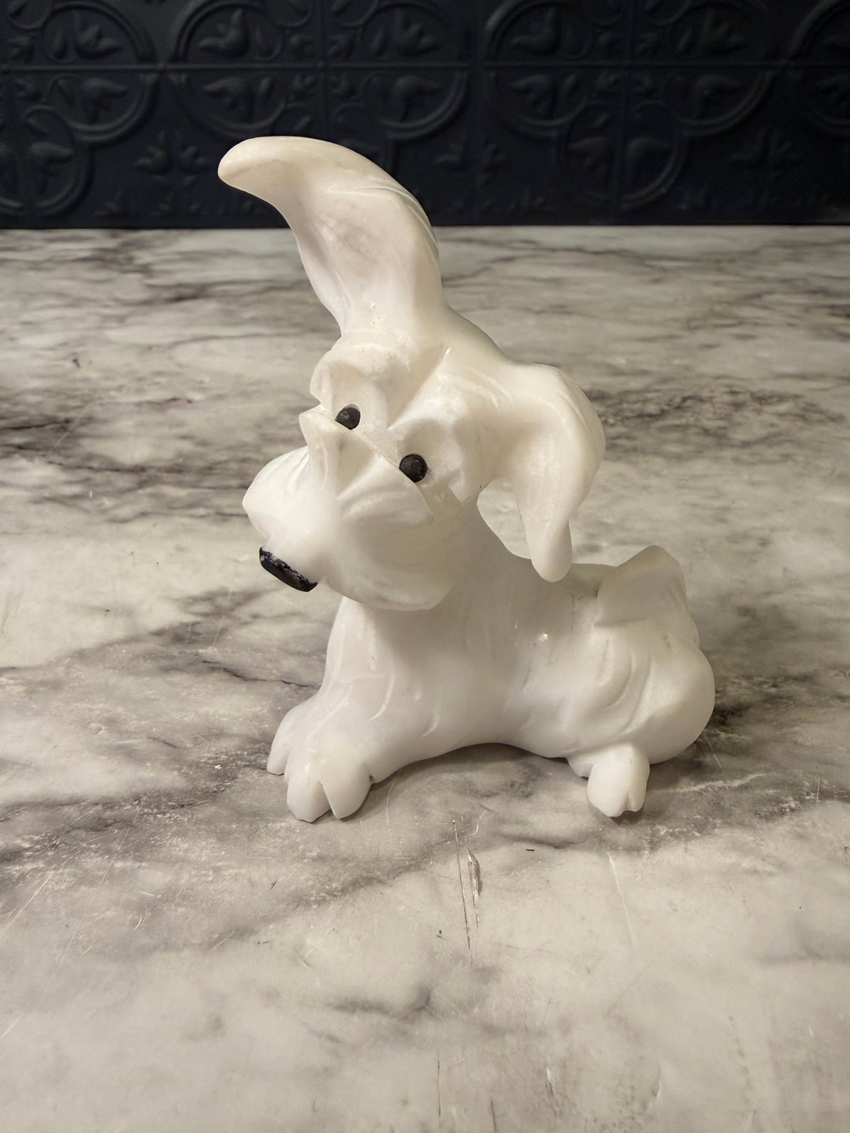 Alabaster Scotty Dog Left