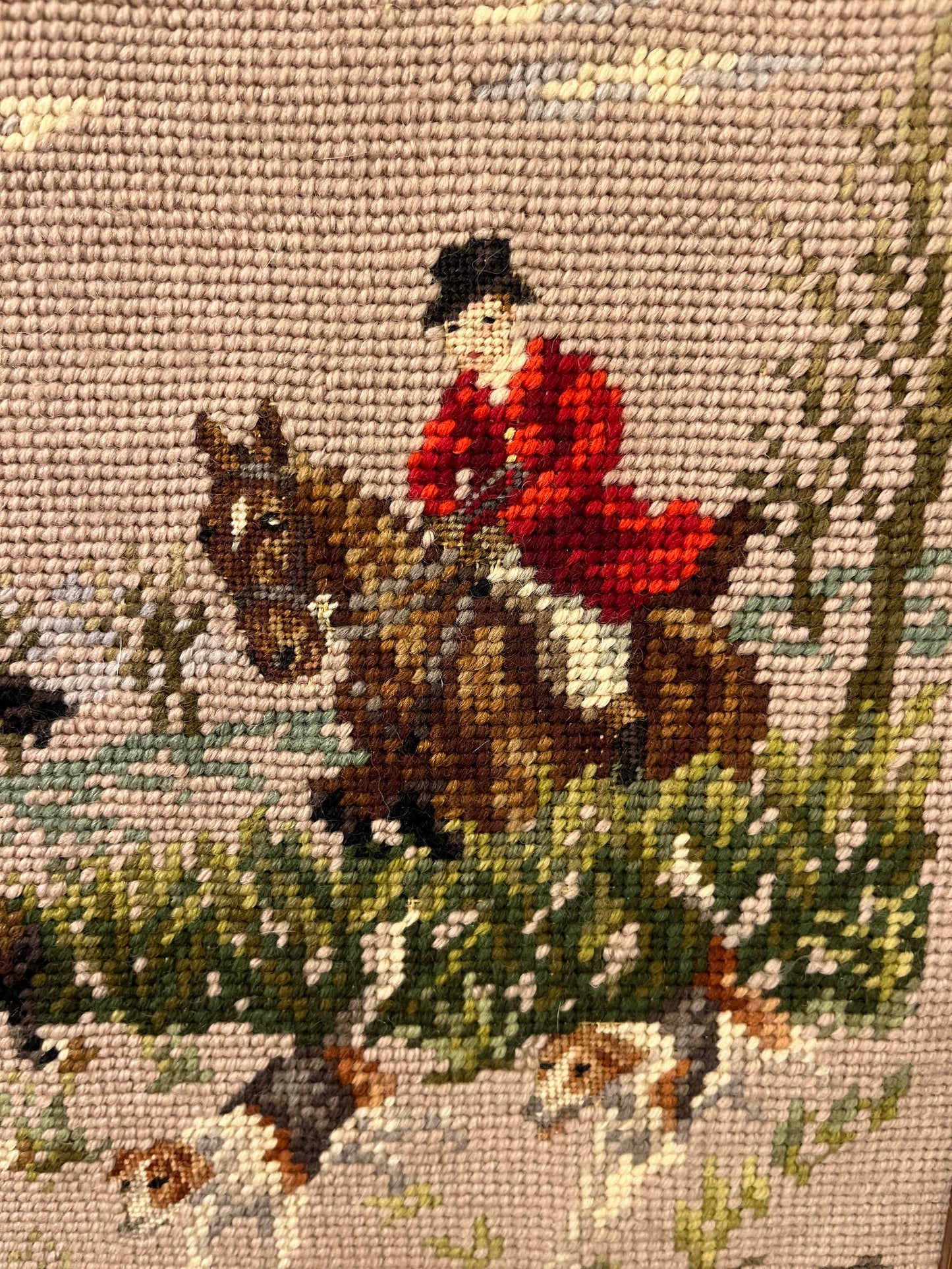 Needlepoint of the Hunt Framed