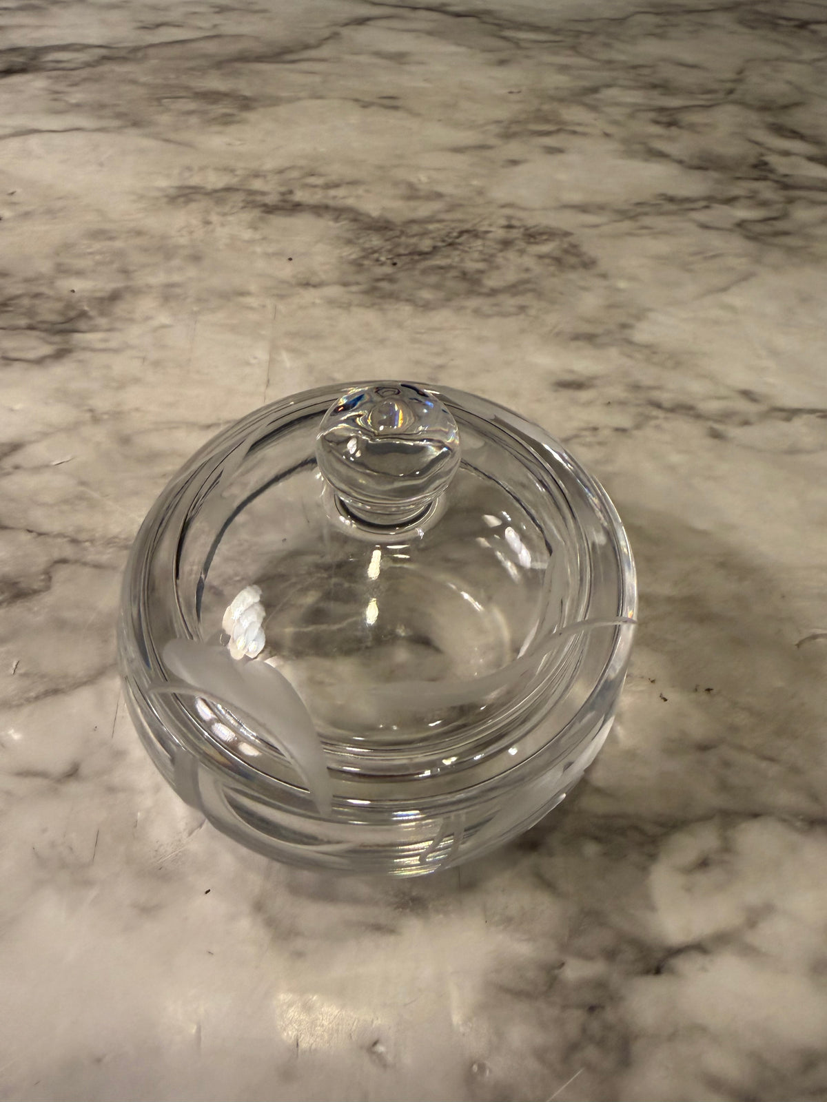 Marquee by Waterford Etched Lidded Trinket dish