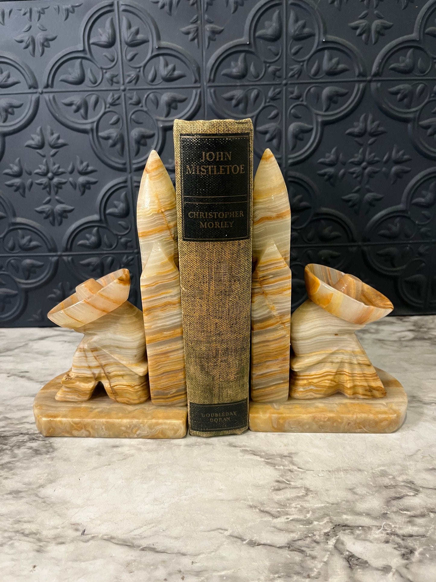 Onyx with Brown Stripes Siesta Bookends x 2