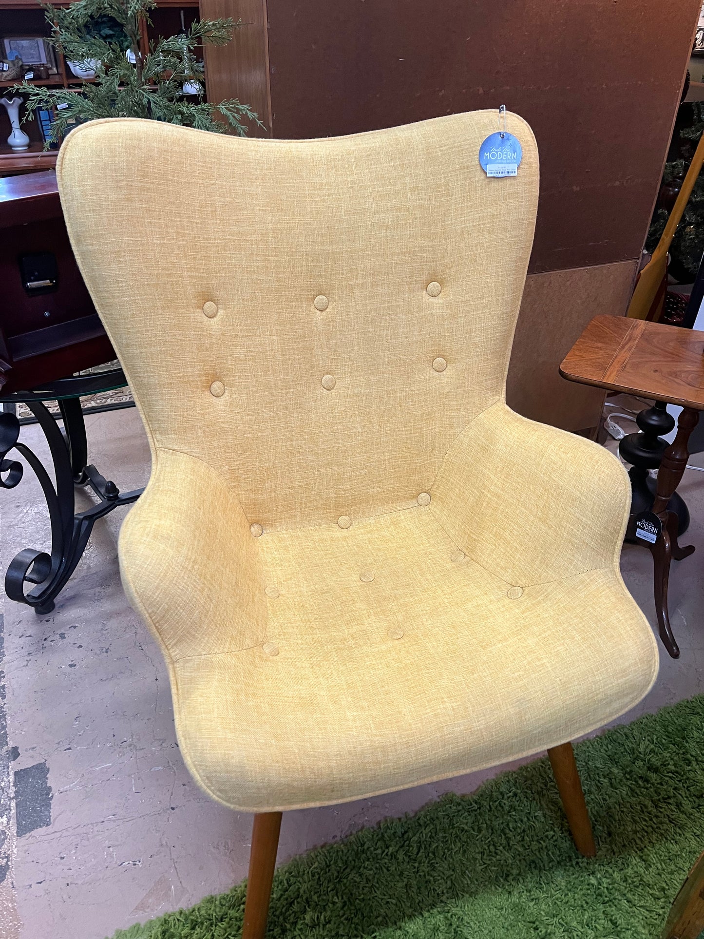 Yellow Butterfly Style Arm Chair