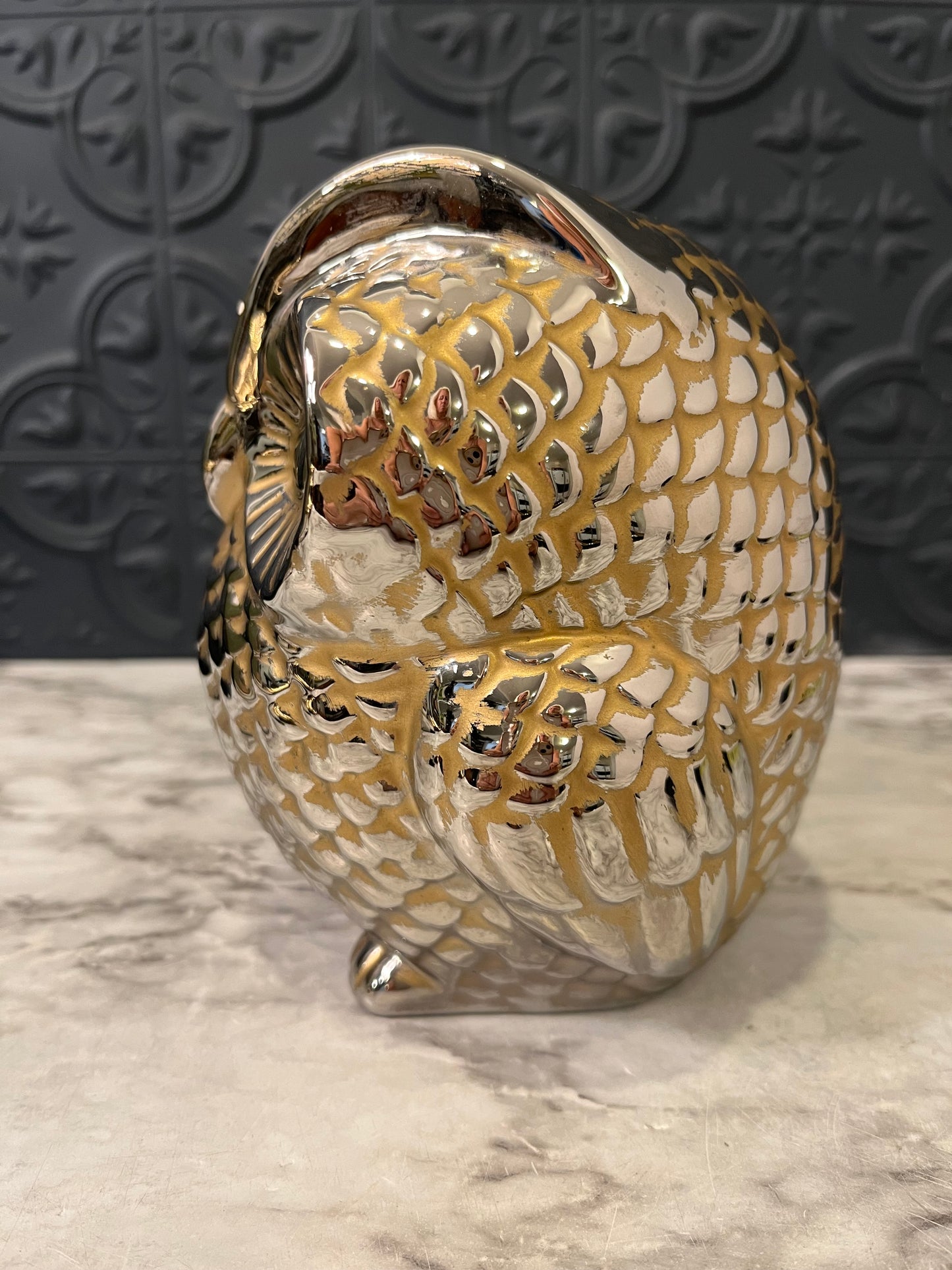 Silver Ceramic owl