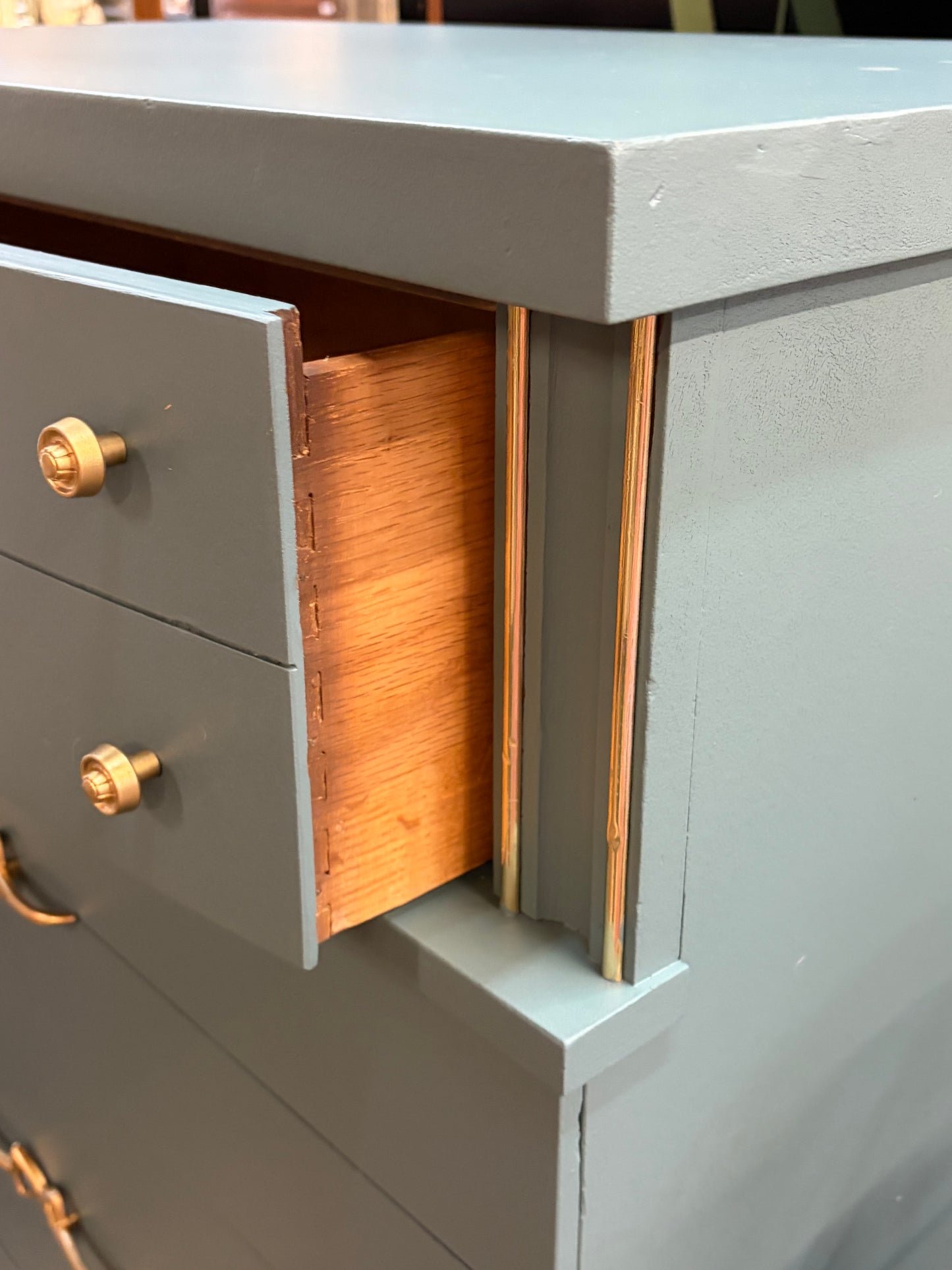 Mid Century Dresser Refinished in River Rock Color