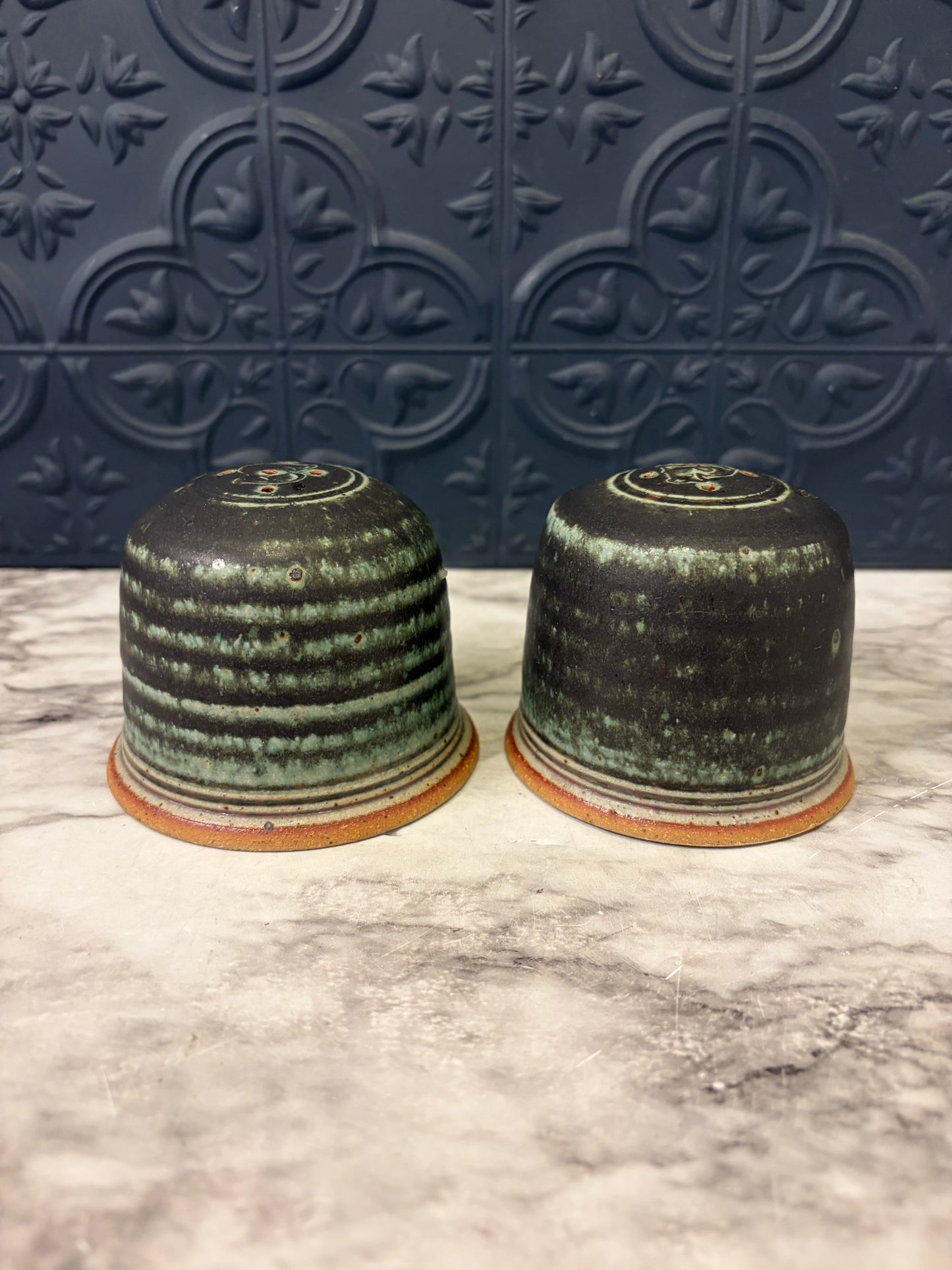 Blue Spruce Stoneware Salt and Pepper