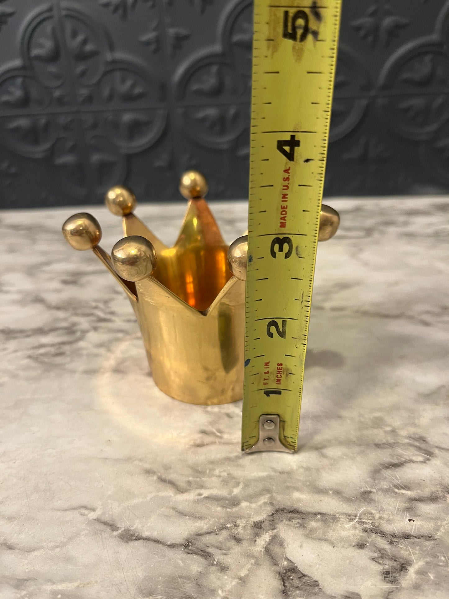 Small Brass Crown Votive Holder