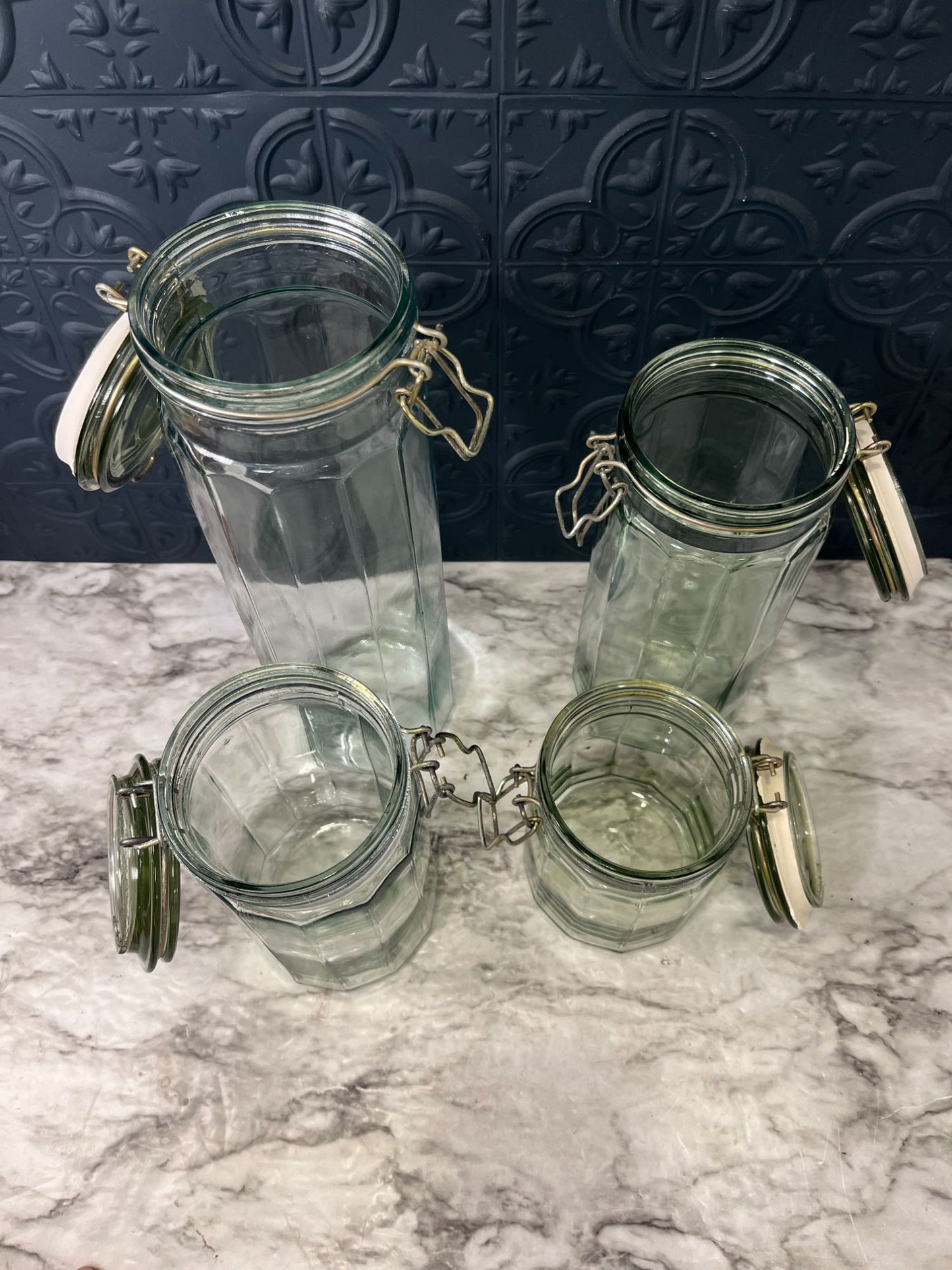 Glass Canister Set x 4