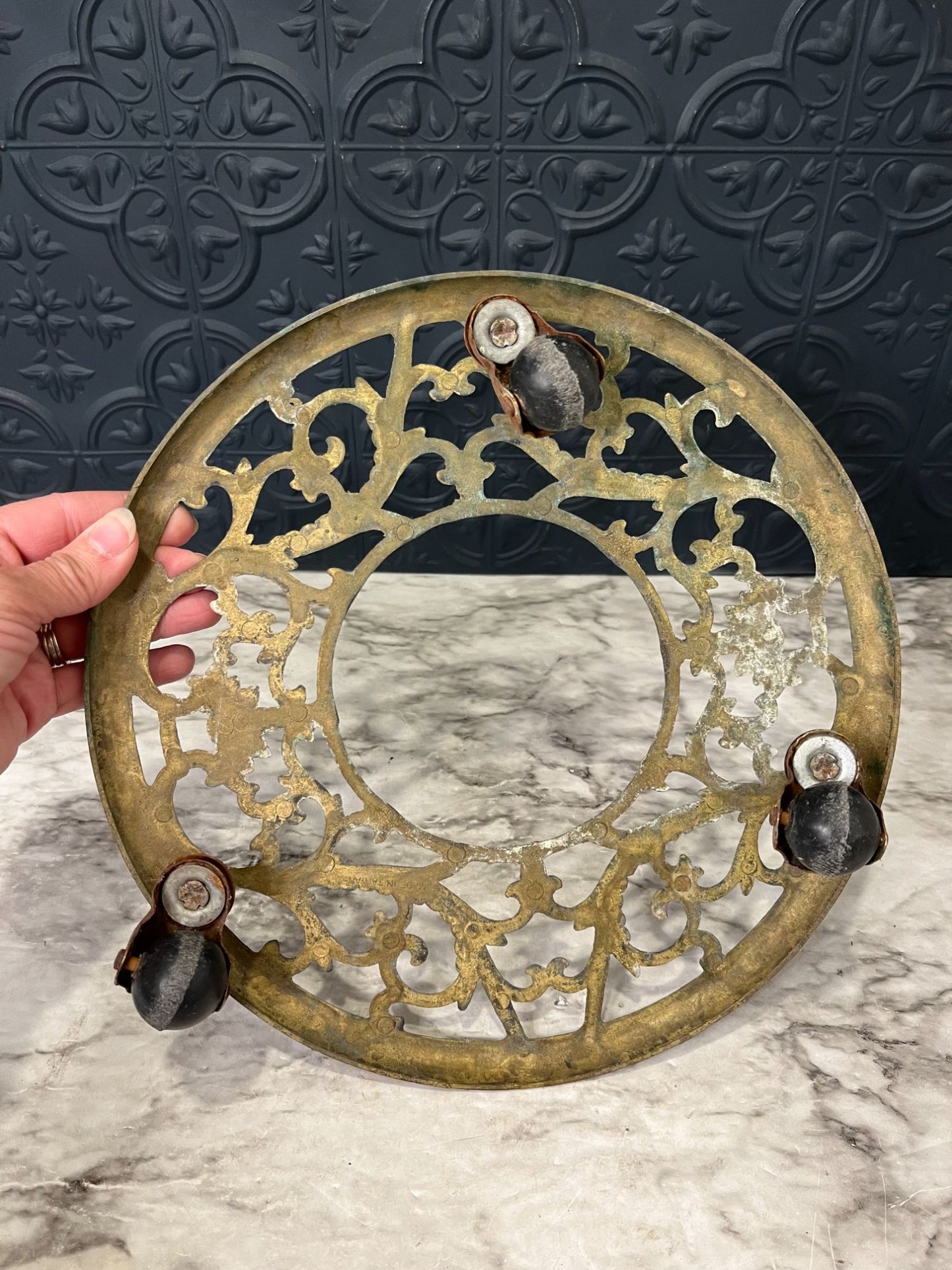 Brass Rolling Plant Stand