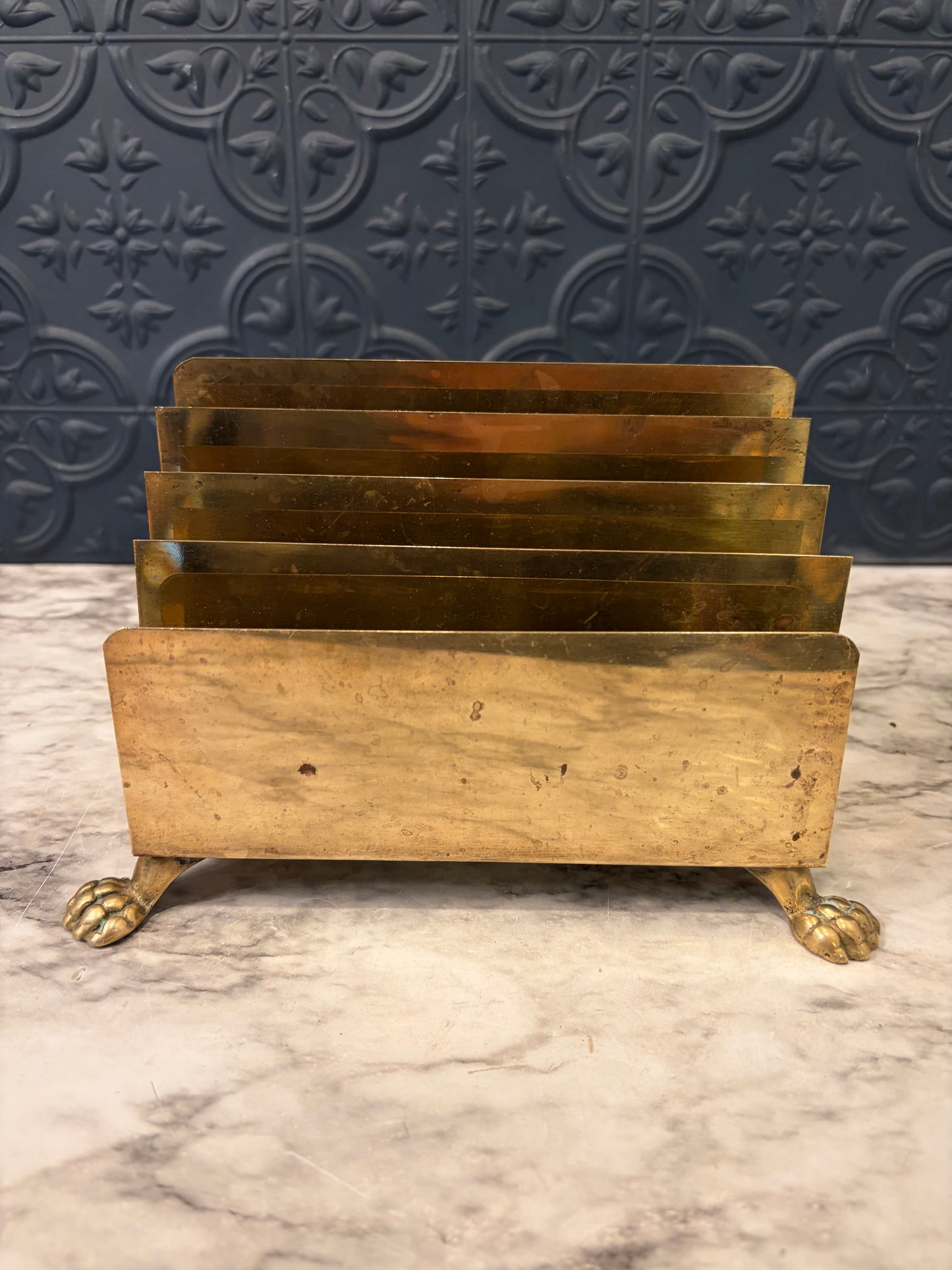 Brass Letter Holder with Feet