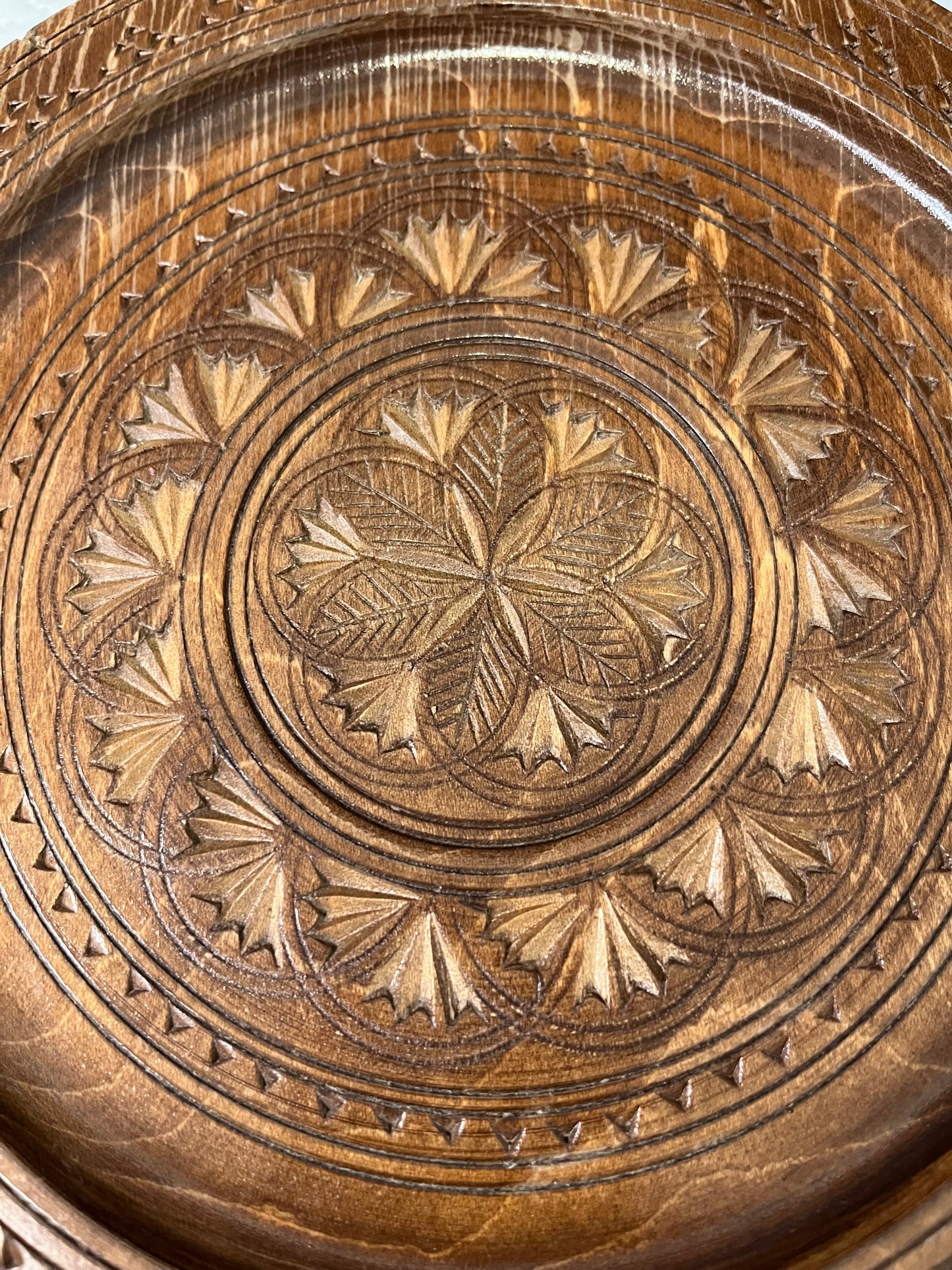 Carved Wood Decorative Plate