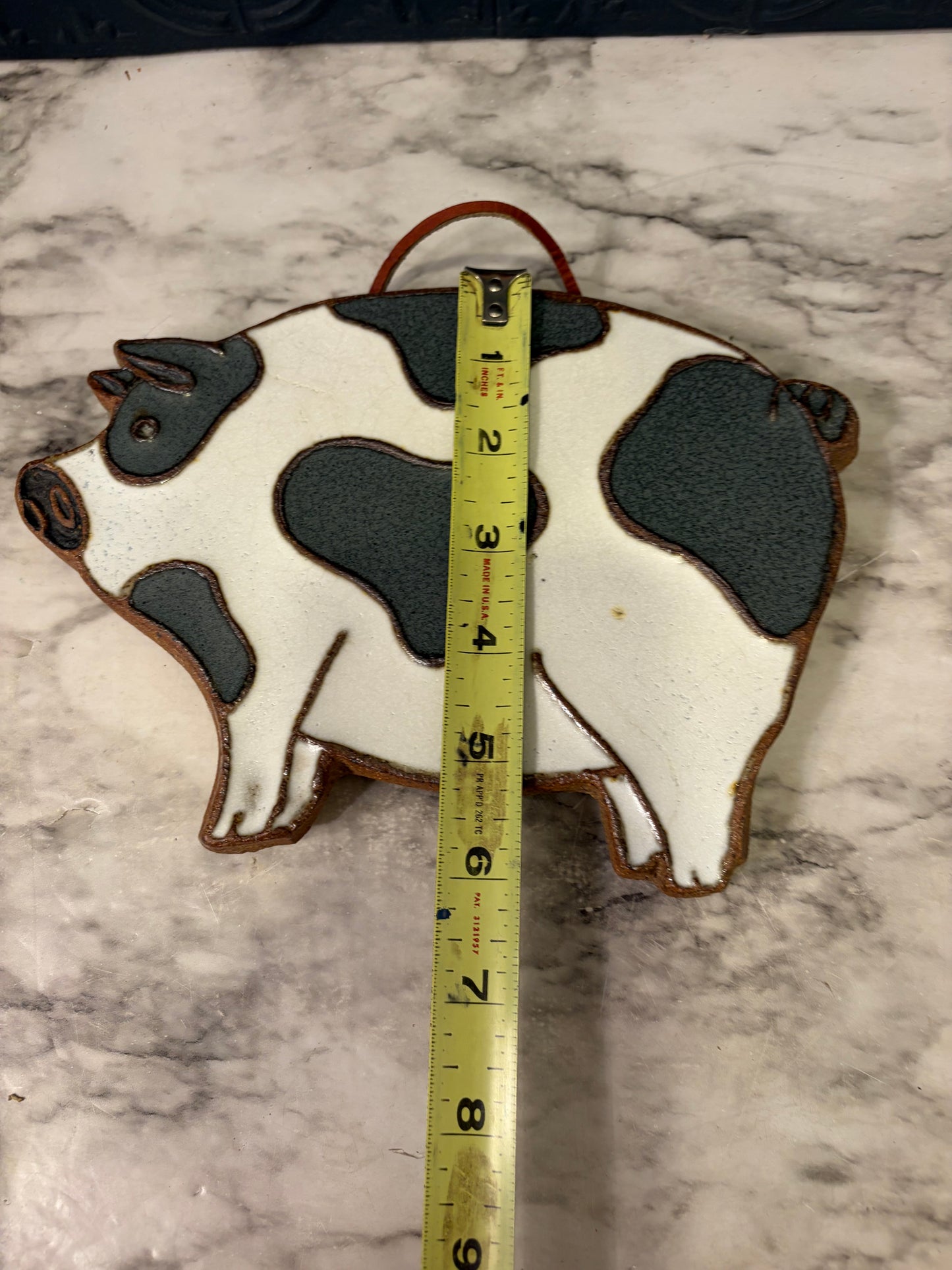 Black and White Pottery Pig Wall hanging