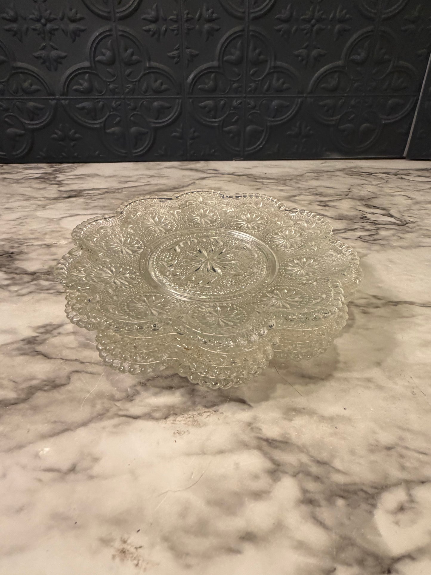 6" Glass Plate Set Brockway Glass x4