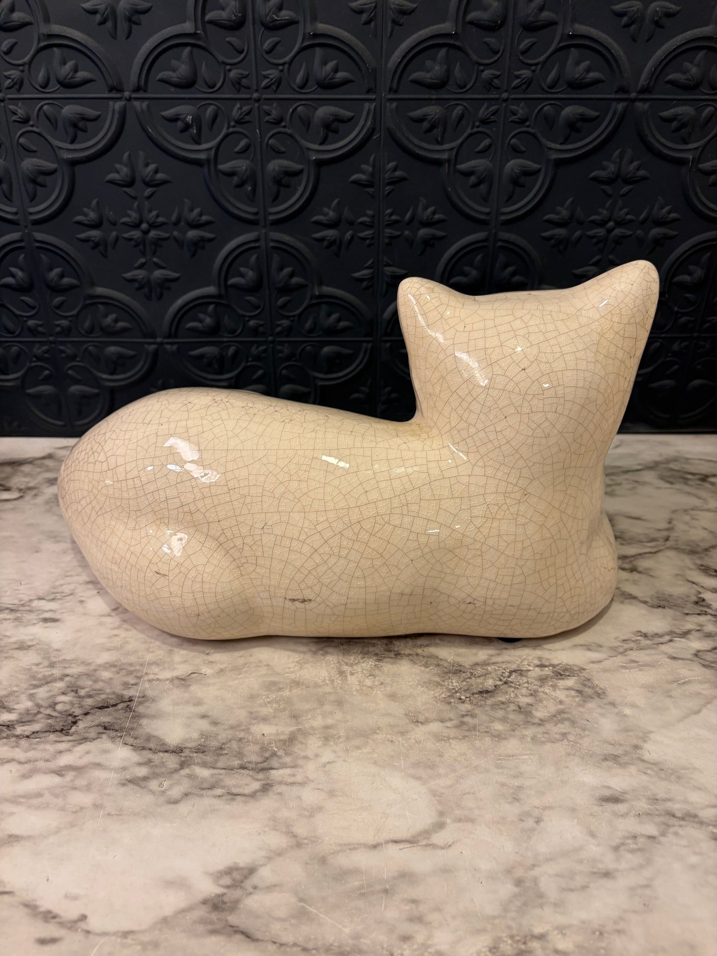 Ceramic Crackle Glaze Cat Large