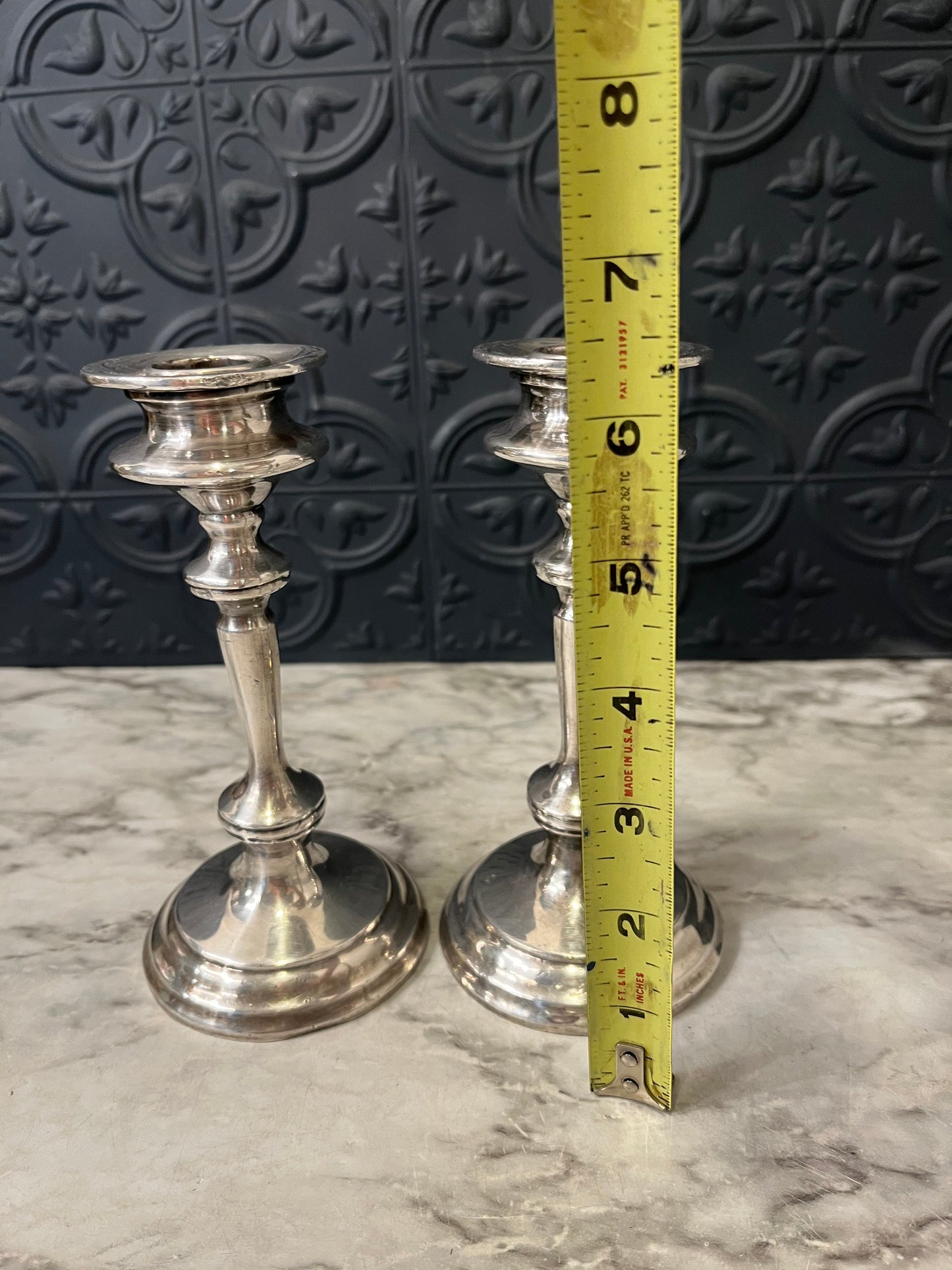 Benedict Proctor Heavy Siver Plate  Candle Holders x 2