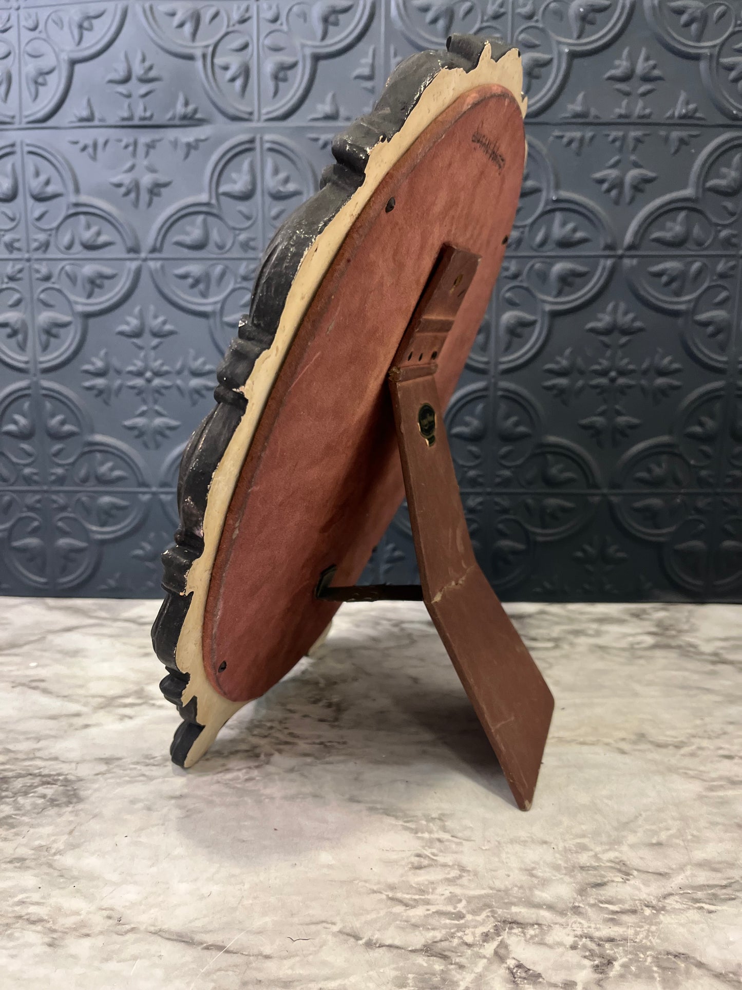 Painted Black Tabletop Mirror