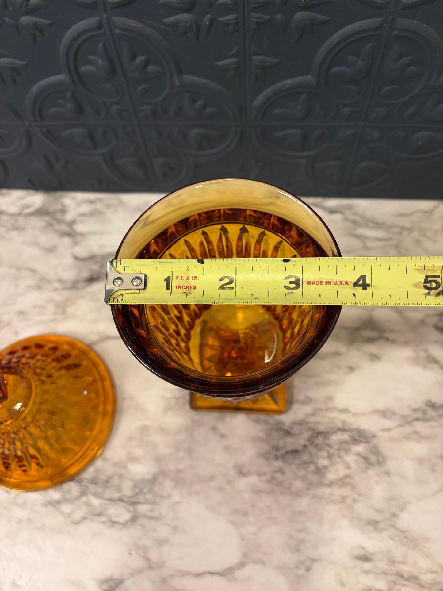 Indiana Glass Amber Mount Vernon Candy Dish
