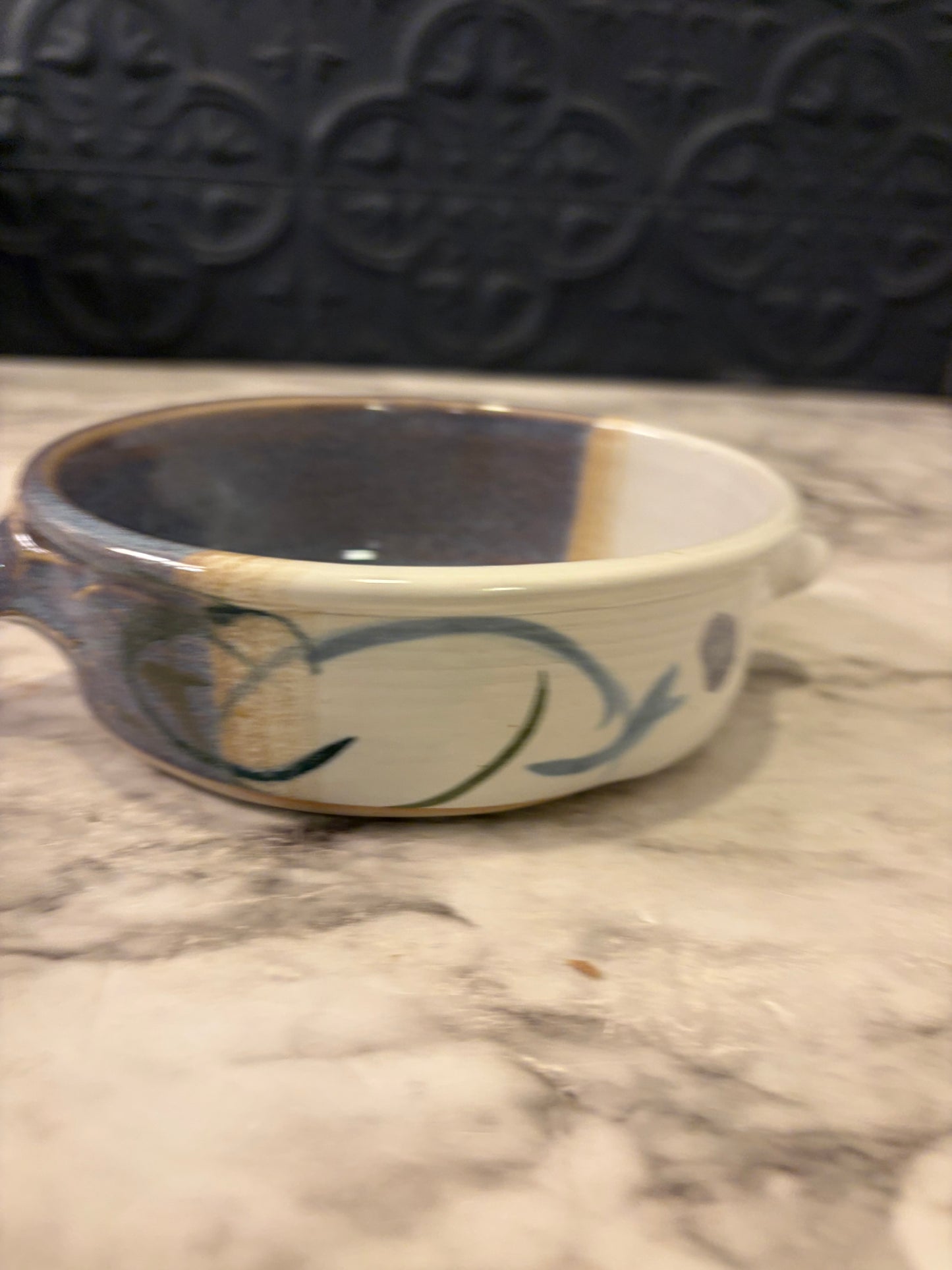 Two ToneOval Pottery Dish Blue