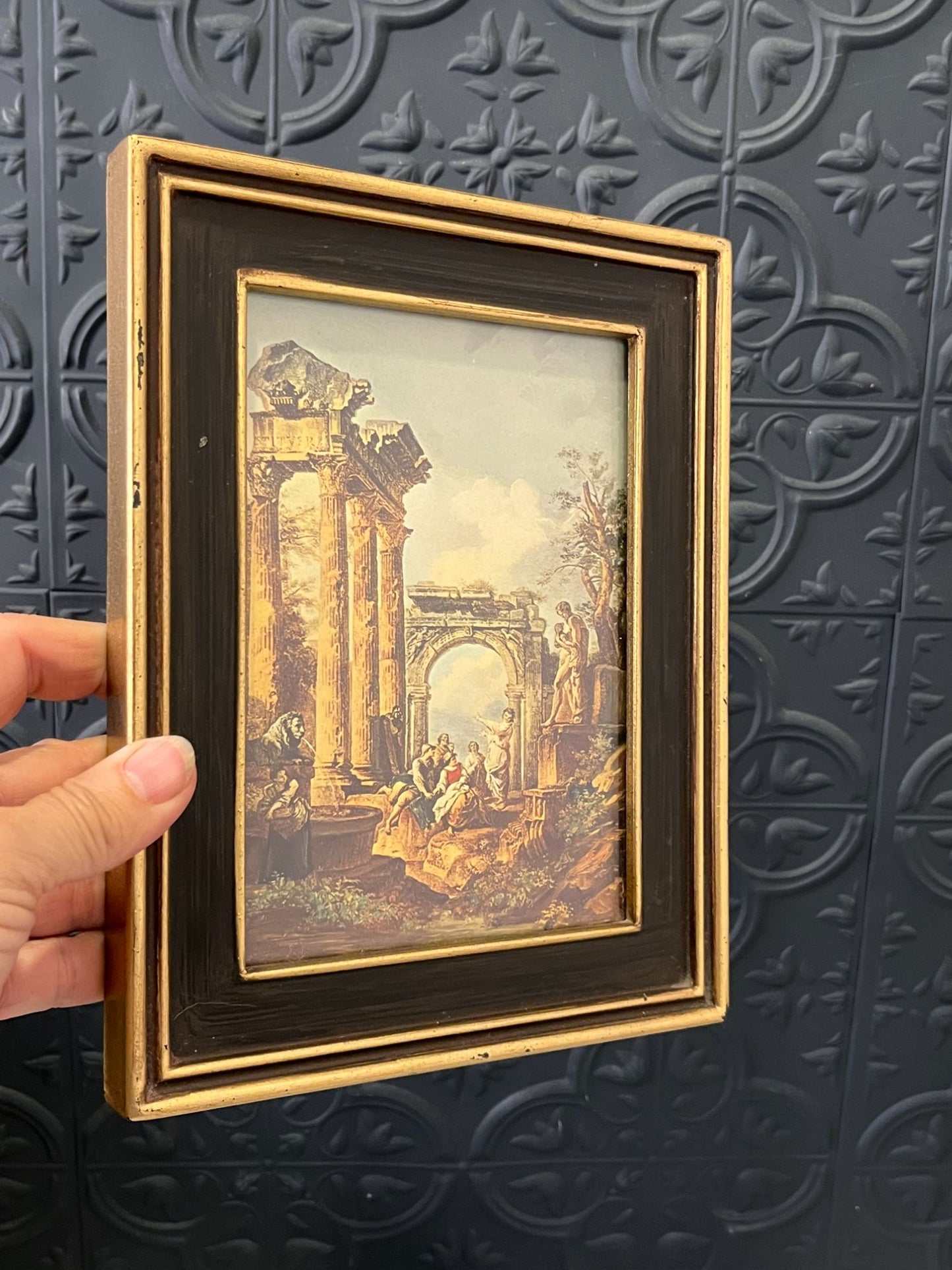 Roman print in black and gold  frame