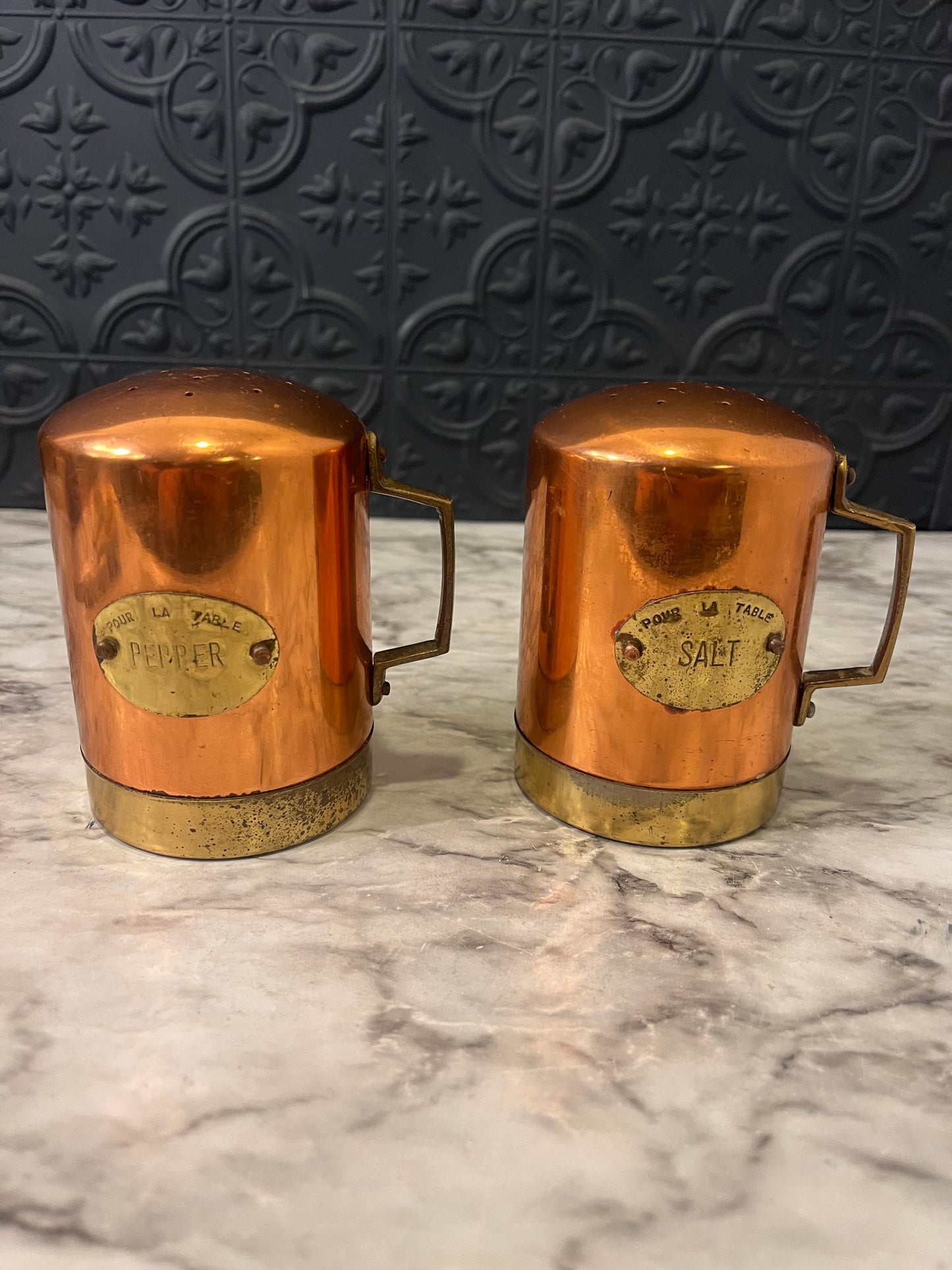 Pour Le Table Copper Salt and Pepper