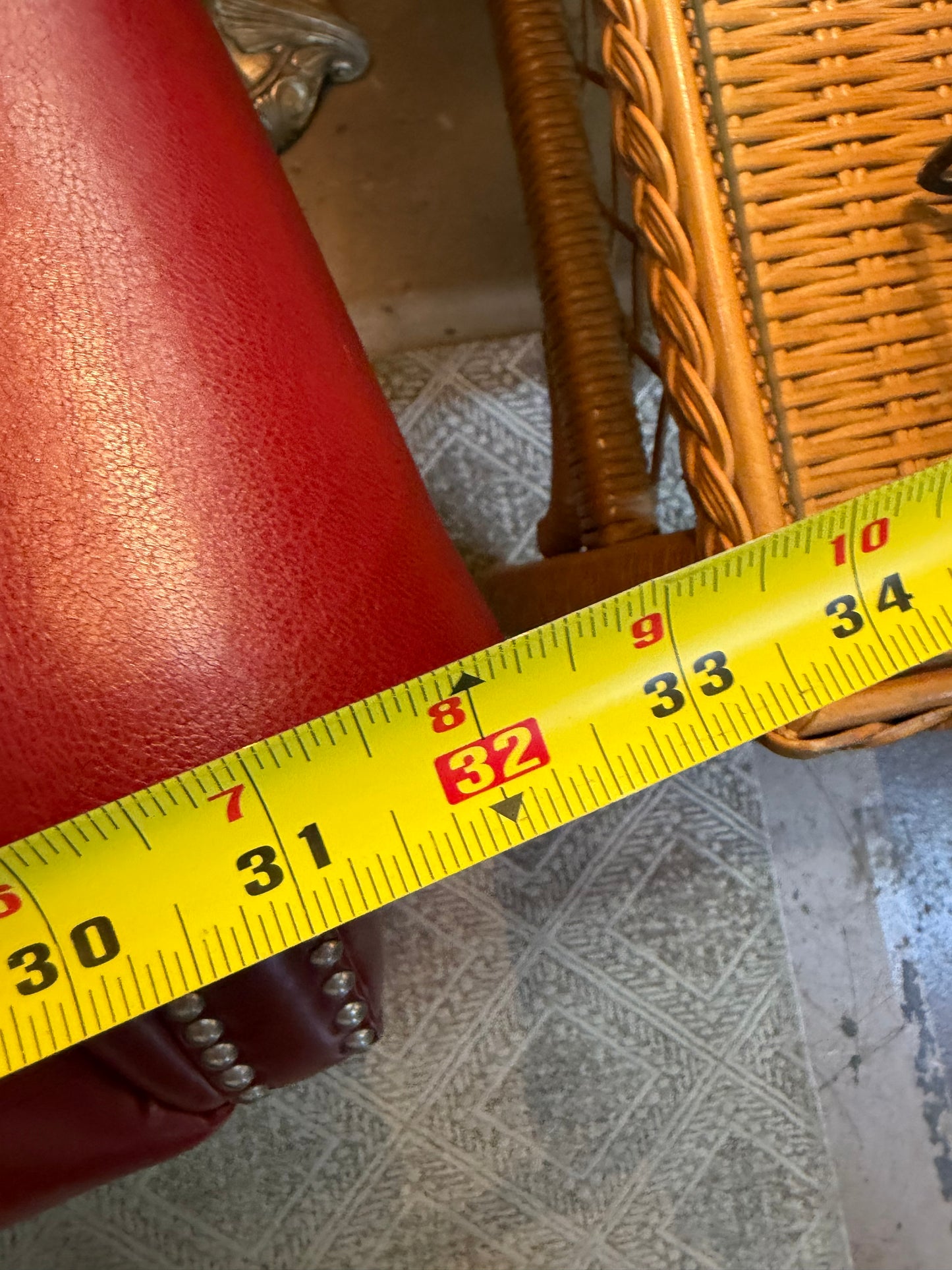 Red Wingback Chair Fake Leather