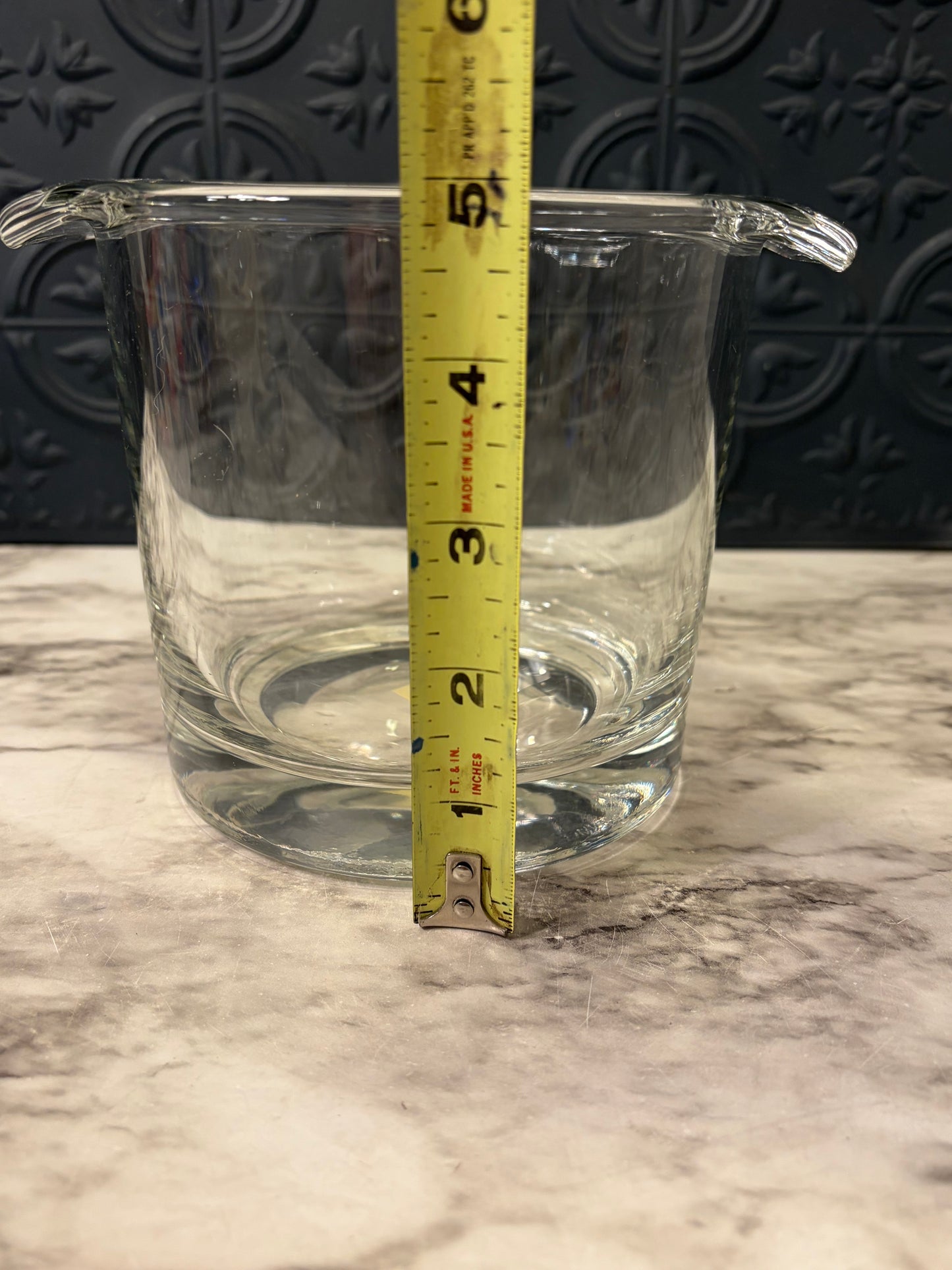 Crate and Barrel Glass Ice Bucket