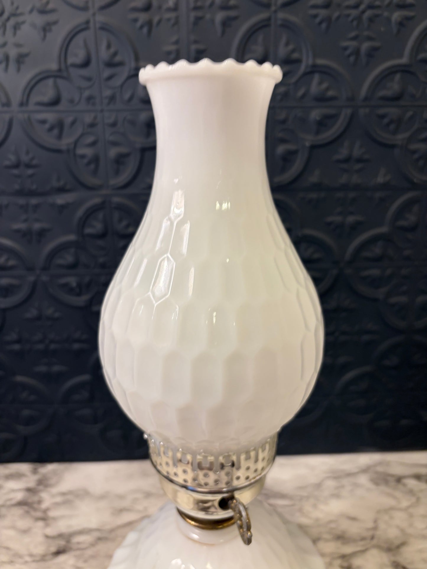 Milk Glass Hurricane Lamp
