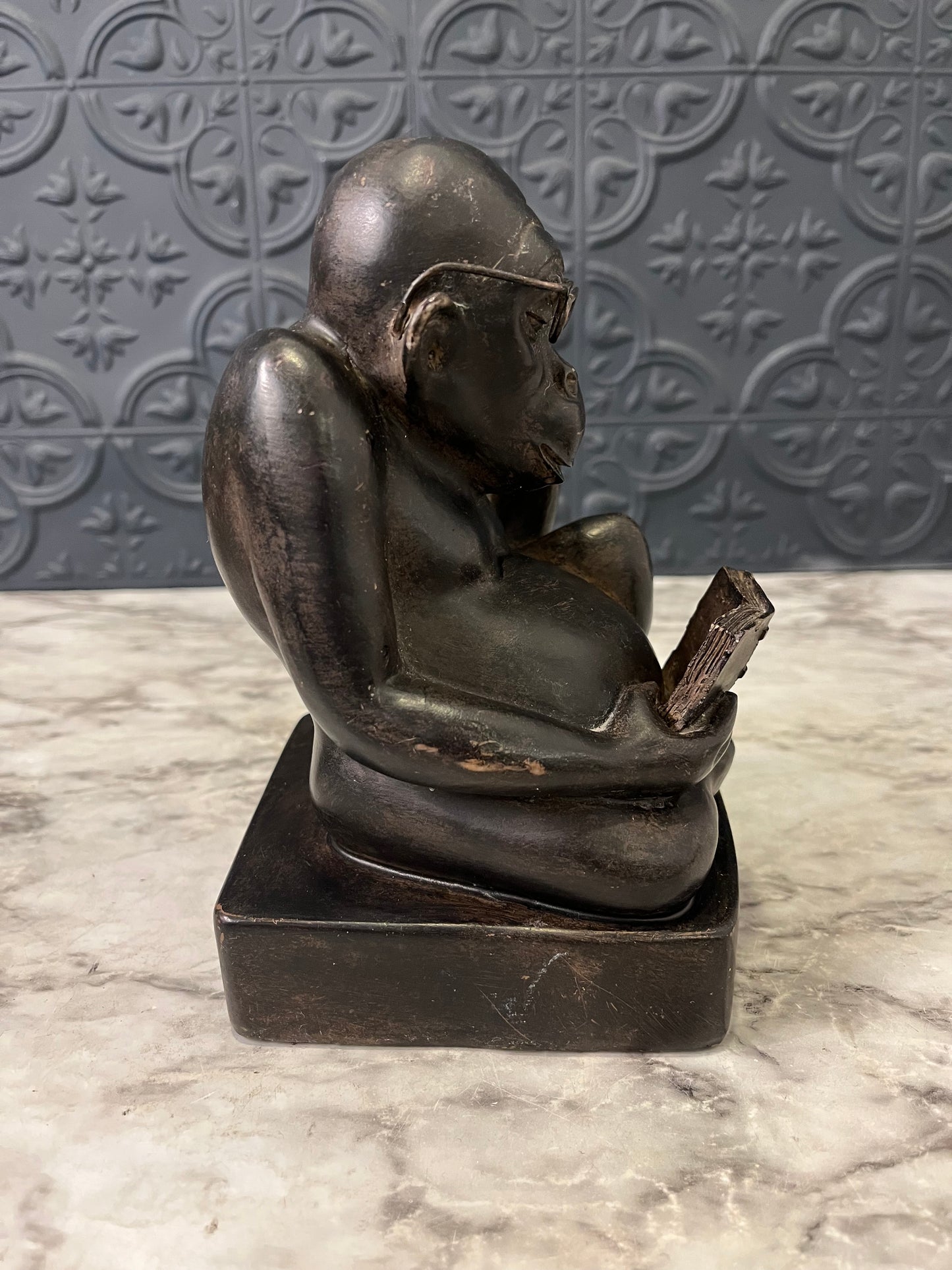 Monkey Statue Reading a Book