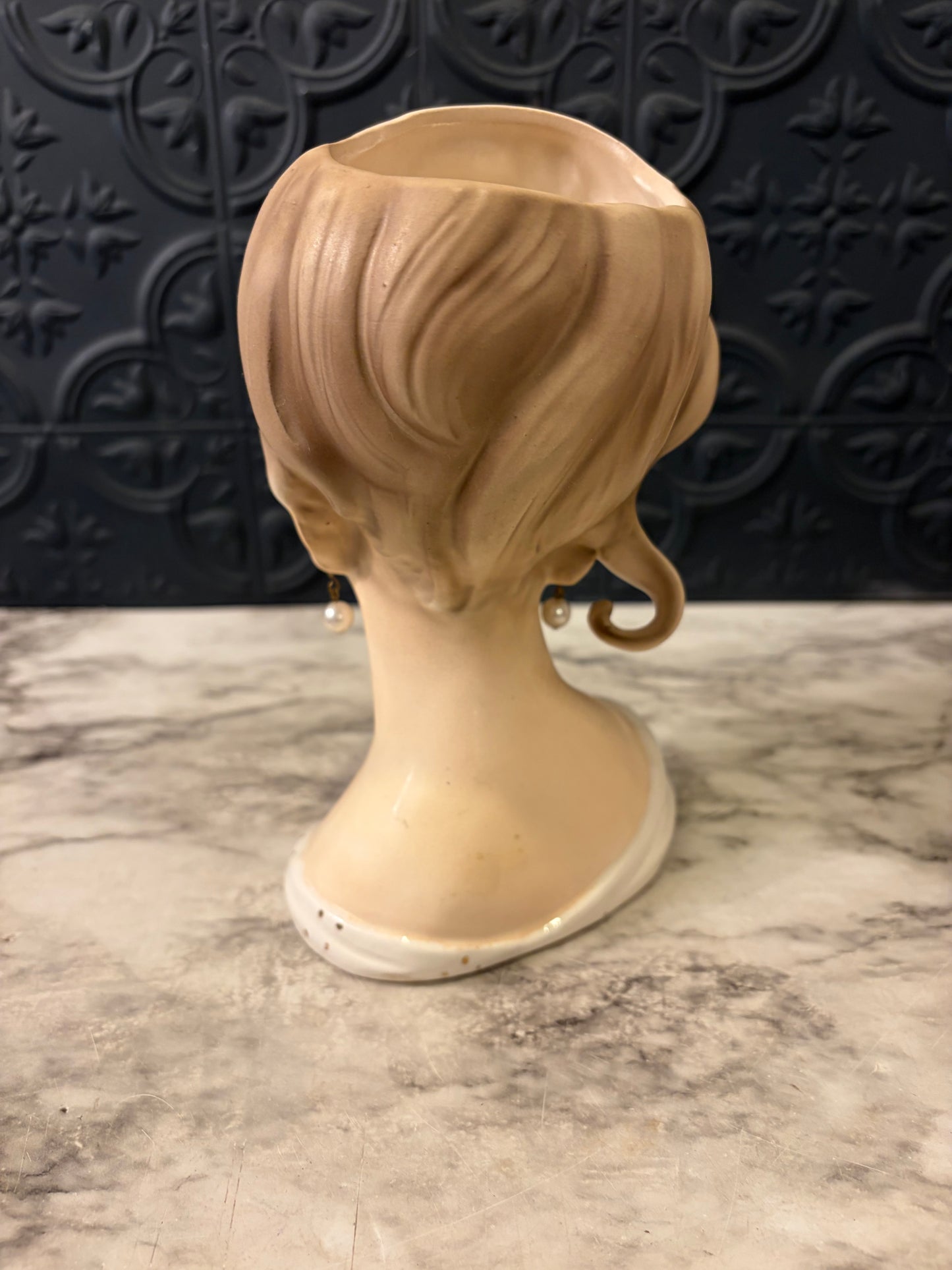 Inarco Lady Head Vase E1067 with Side Curl