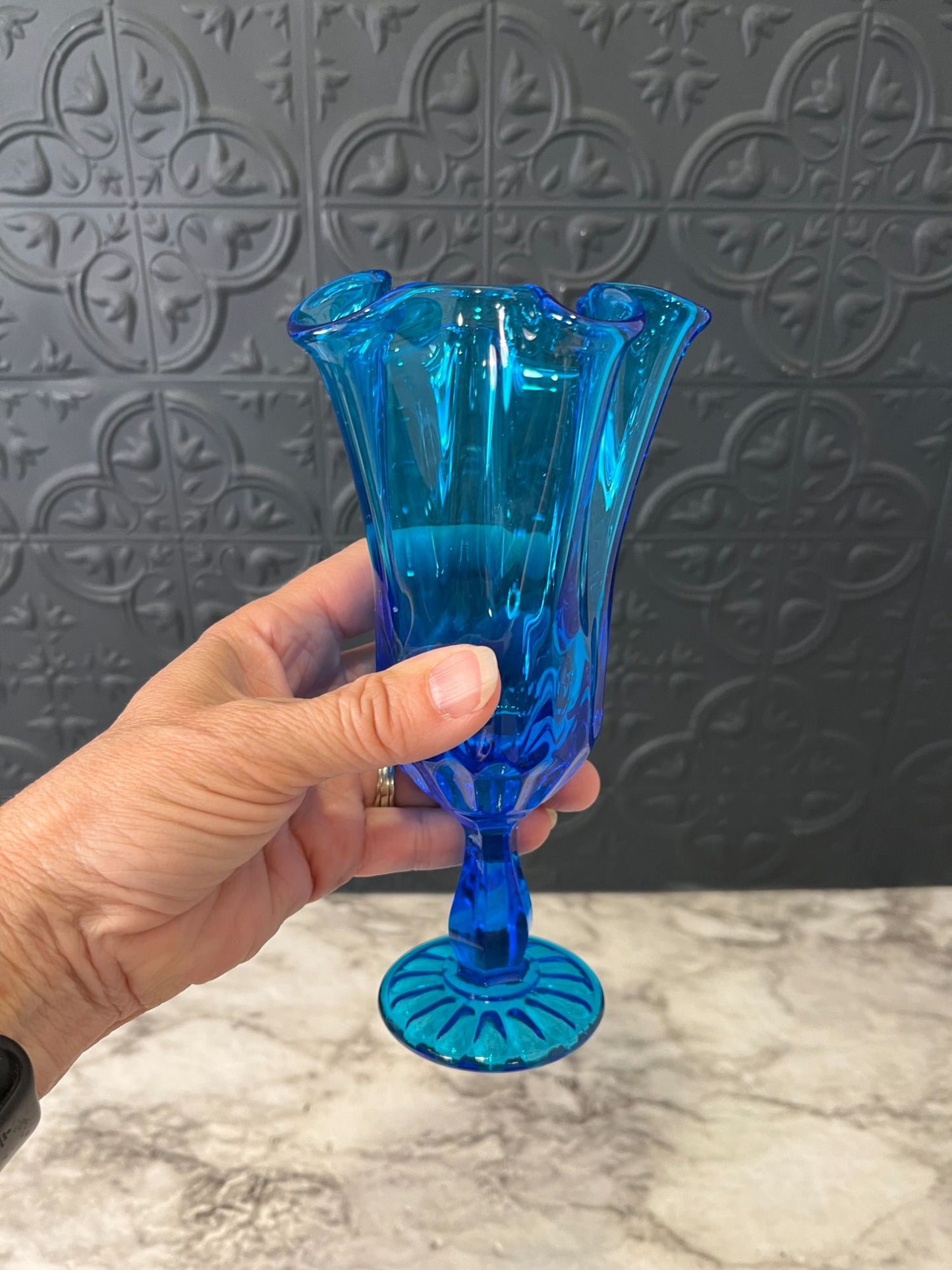 Fenton Blue Glass Vase