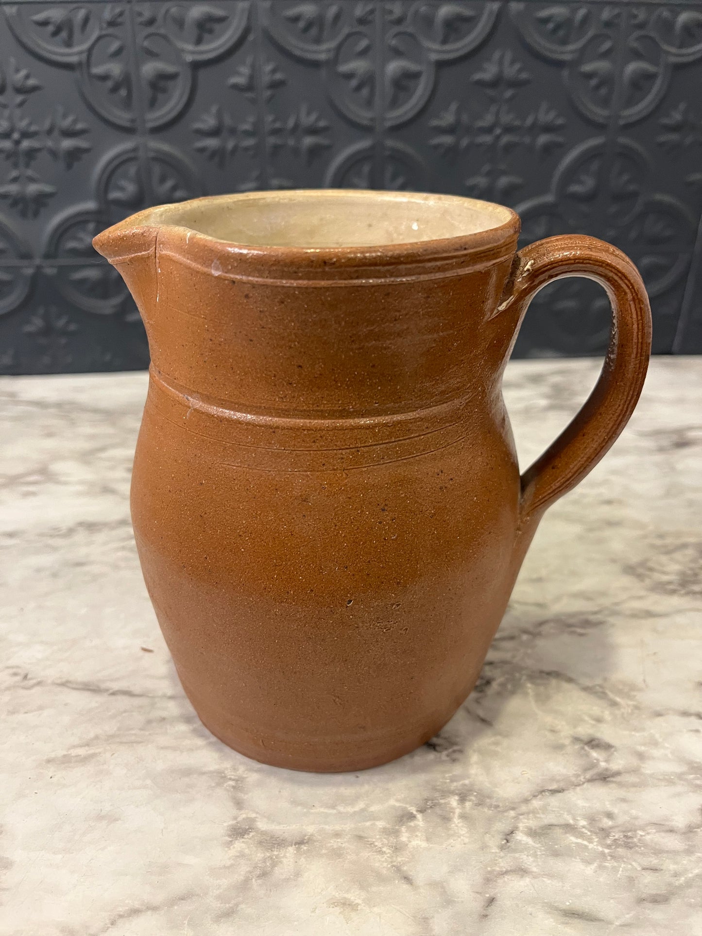 French style Pottery Pitcher Orange