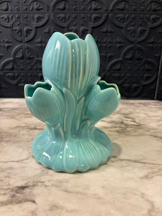 Camark Pottery Teal Tulip Vase