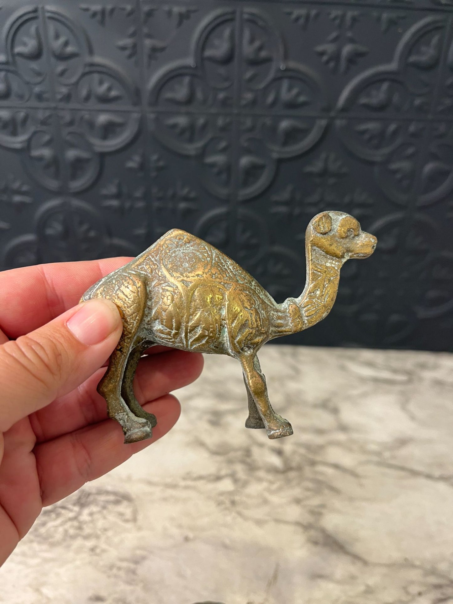 Mini brass camels x2