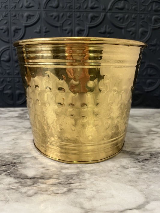 Brass Planter With Hobnail Design