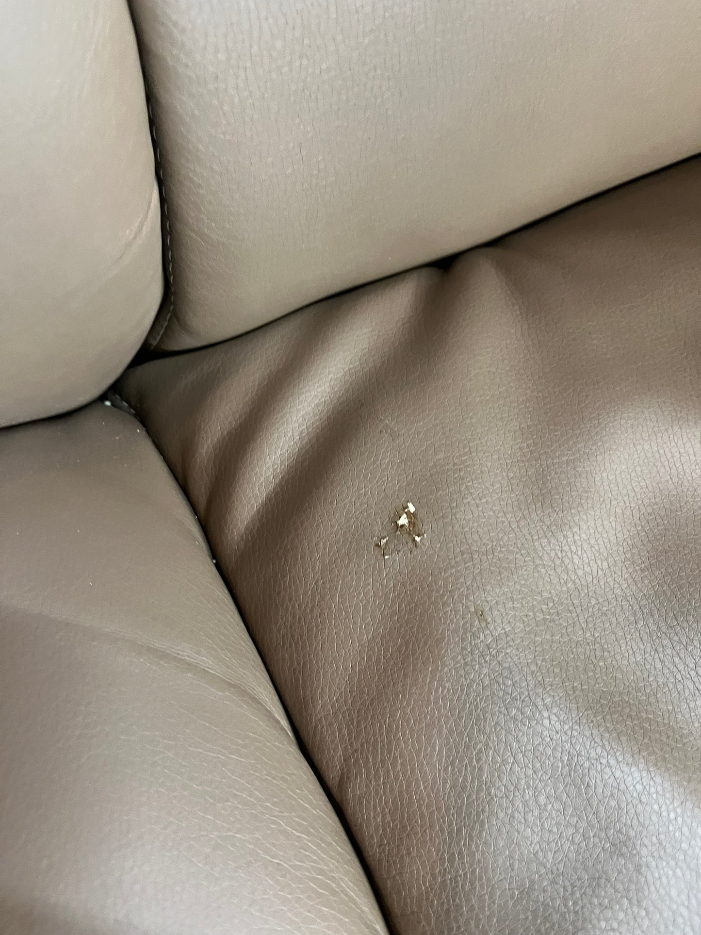 Brown Pleather Stressless with foot stool