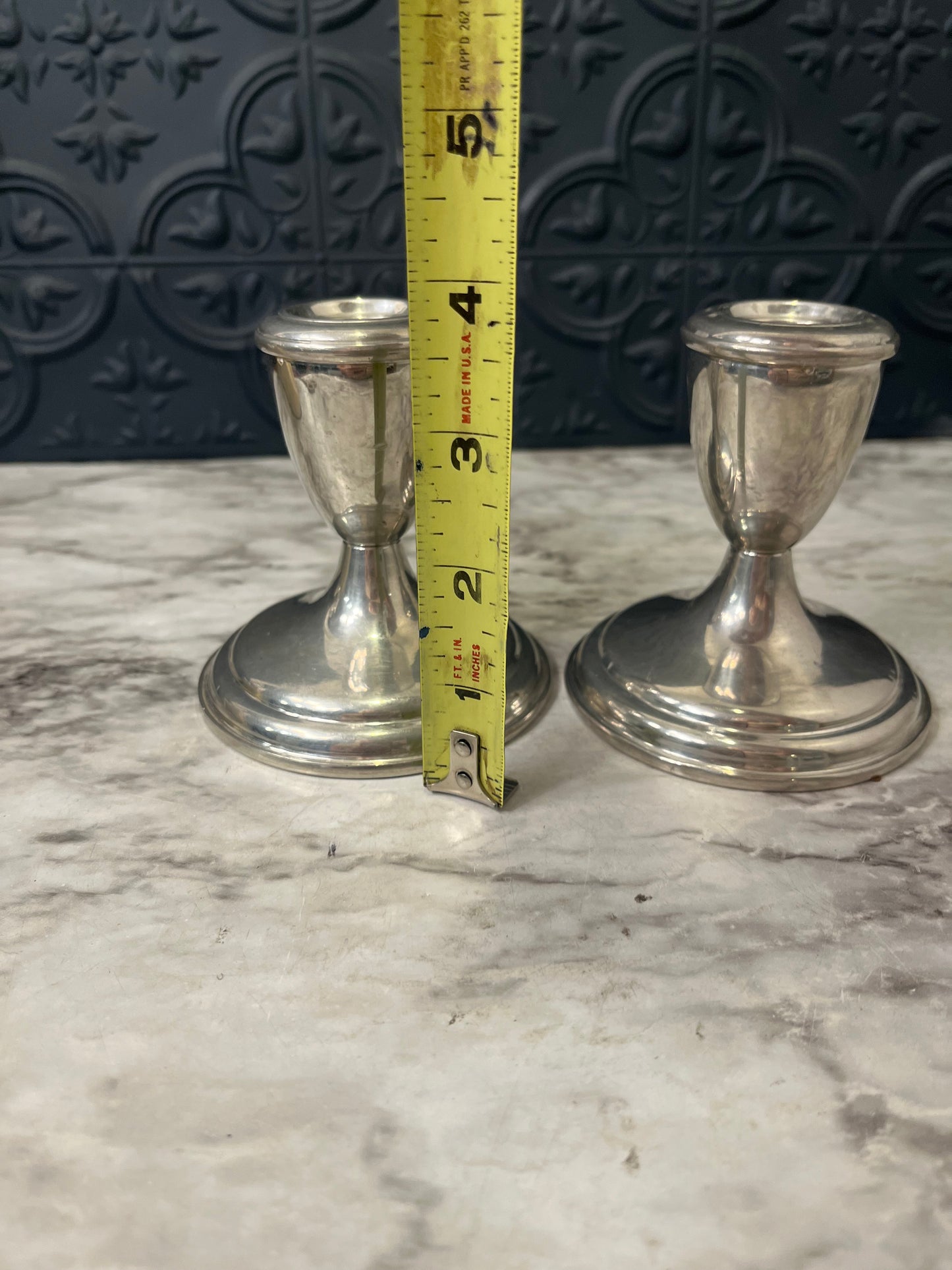 Empire Pewter Weighted Candle Holders x 2