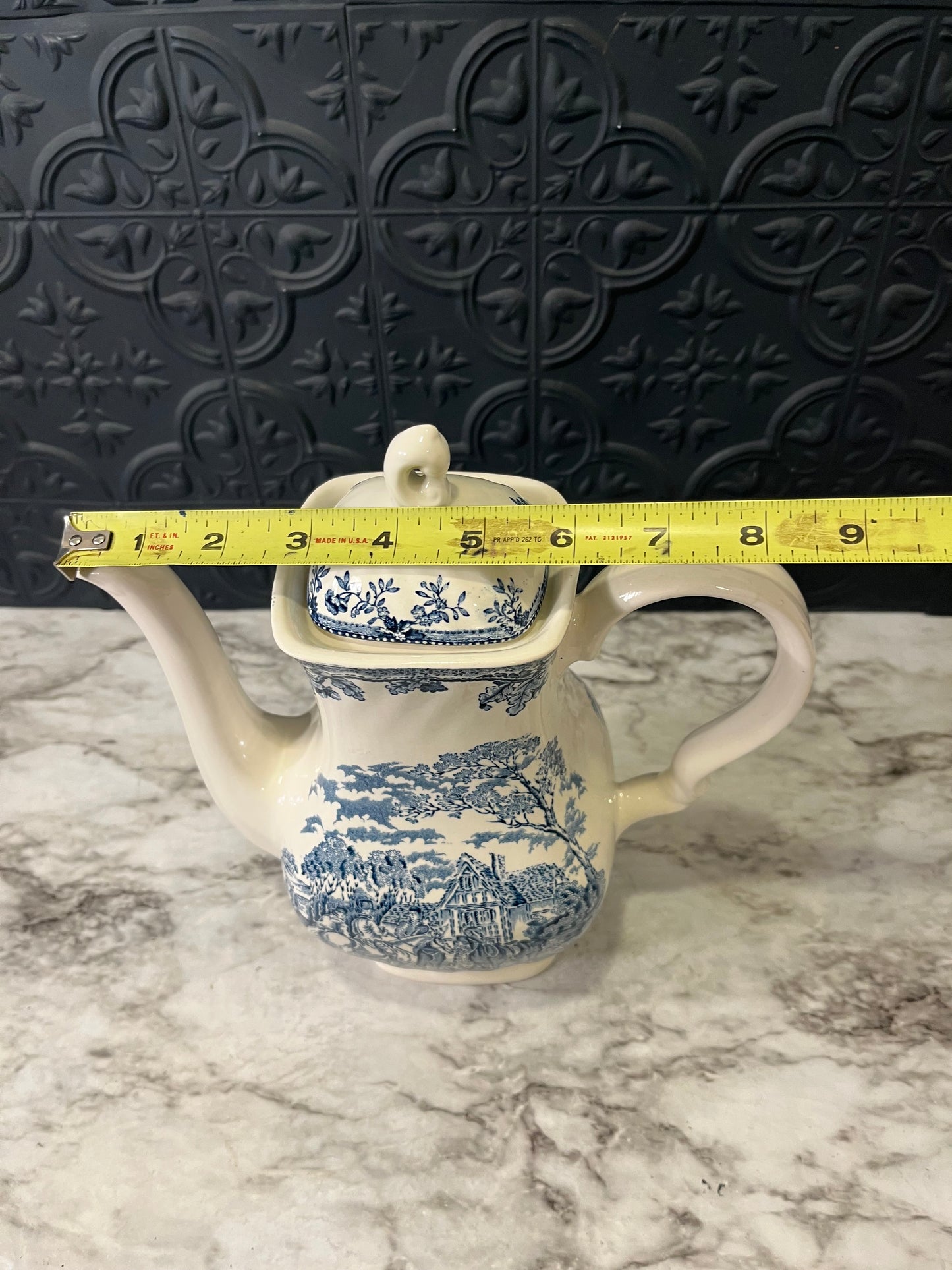 Vintage Myotts Blue and White Pitcher
