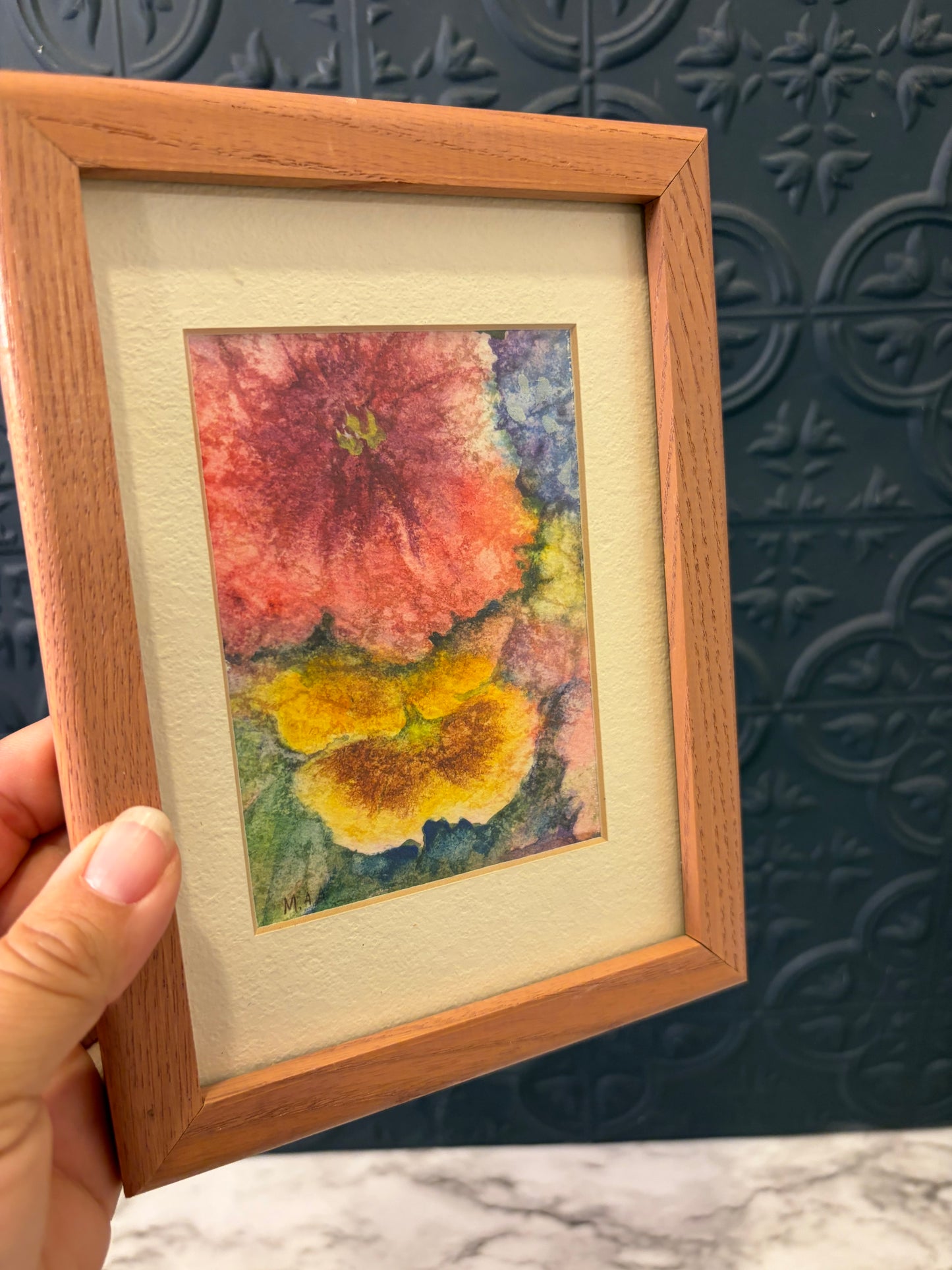 Pansy and Petunia Art Framed